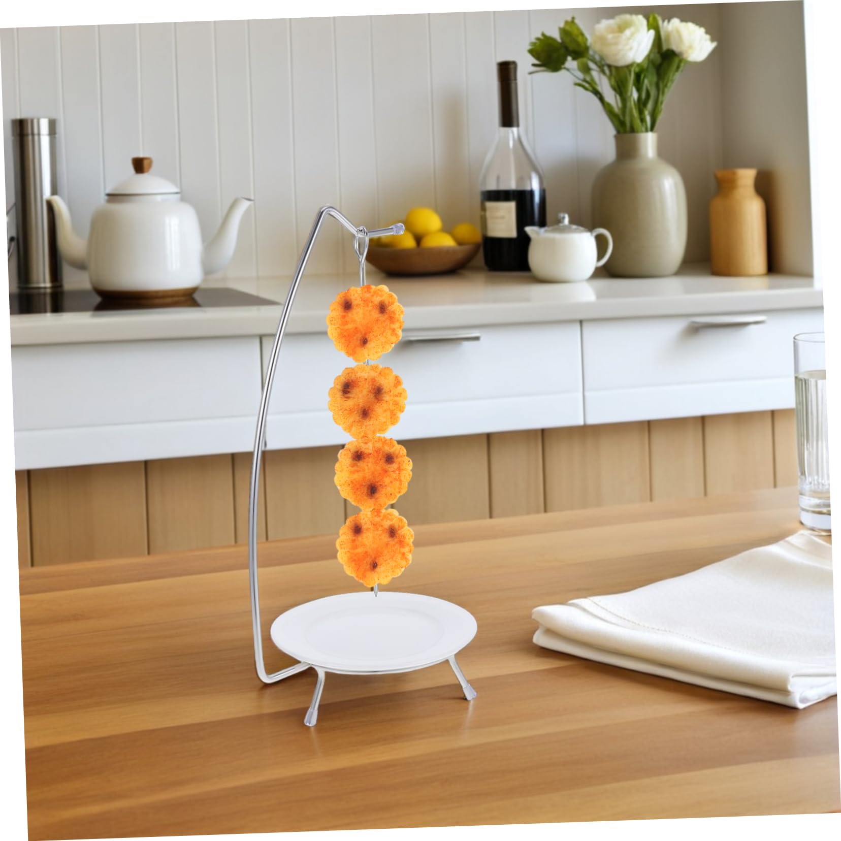 Brochetas de Acero Inoxidable Juego de 6 Piezas para Asar | Cerámica Incluida, Uso en Reuniones y Barbacoa, Diseño Resistente a Altas Temperaturas