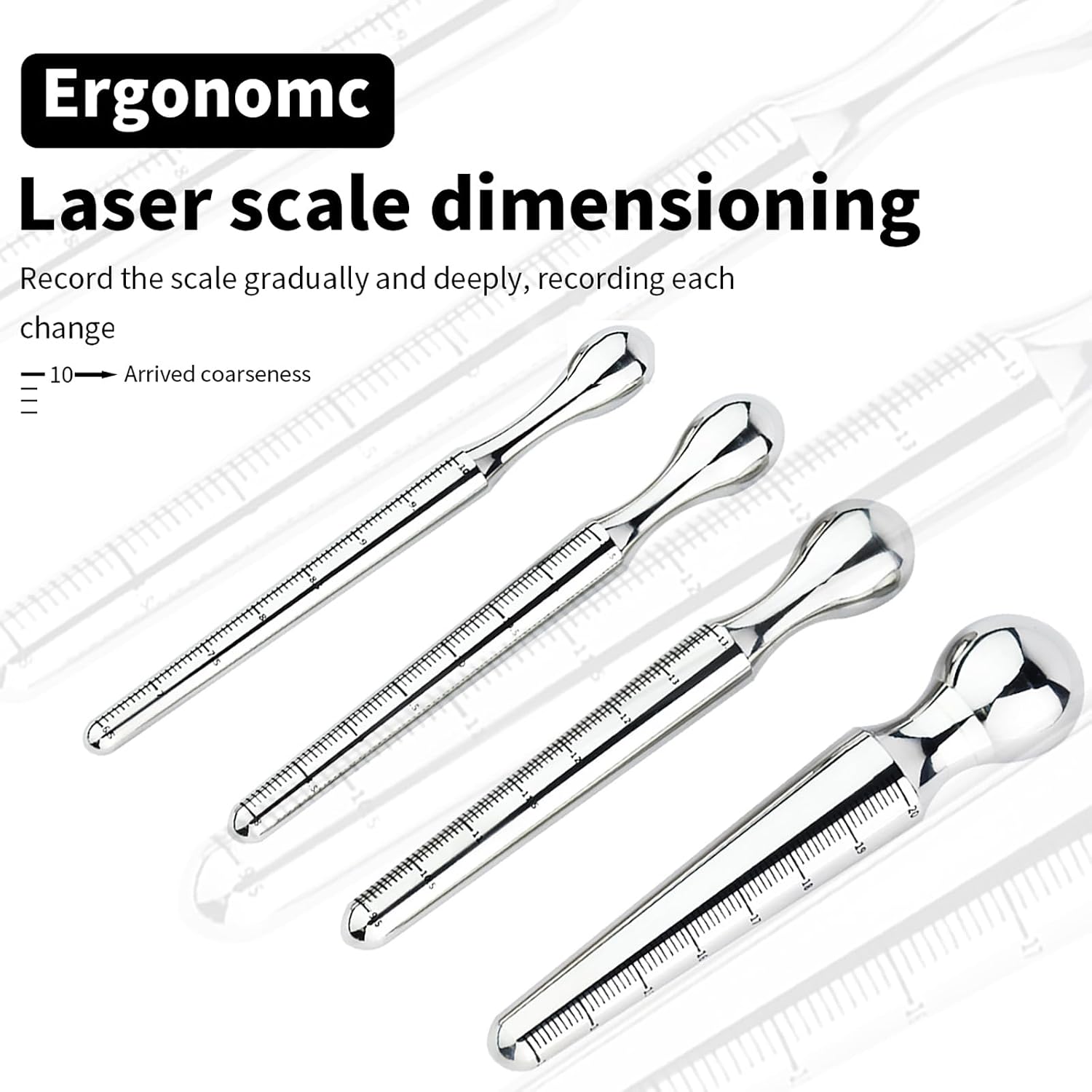 Stainless Steel Urethral Sounds with Scale Sounding Rods Urethral Sounding Toys Male Sex Toys Penis Plug(Small)