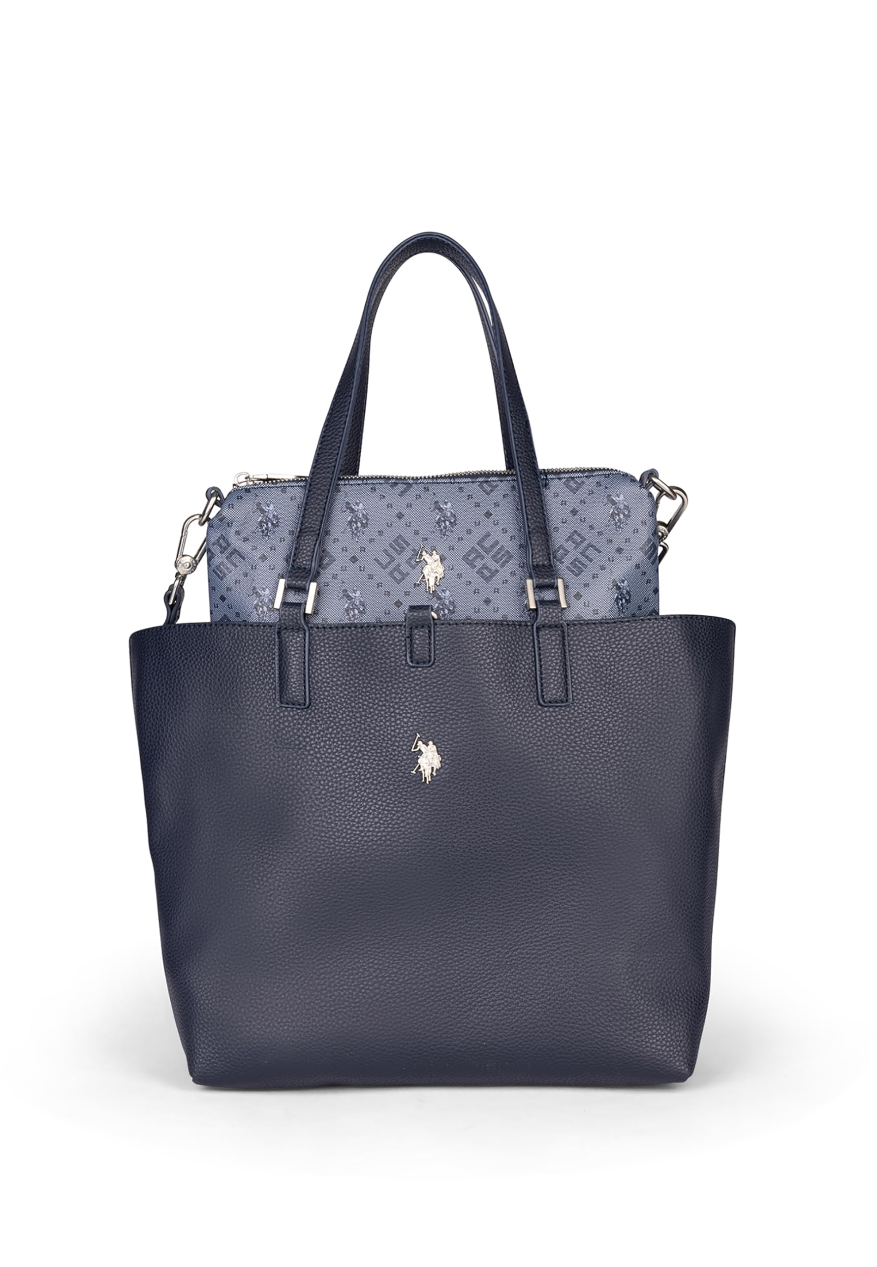 U.s. Polo Assn. Women's Navy Blue U.s.polo Assn. Shopper Bag Made Of Polyurethane For One Size