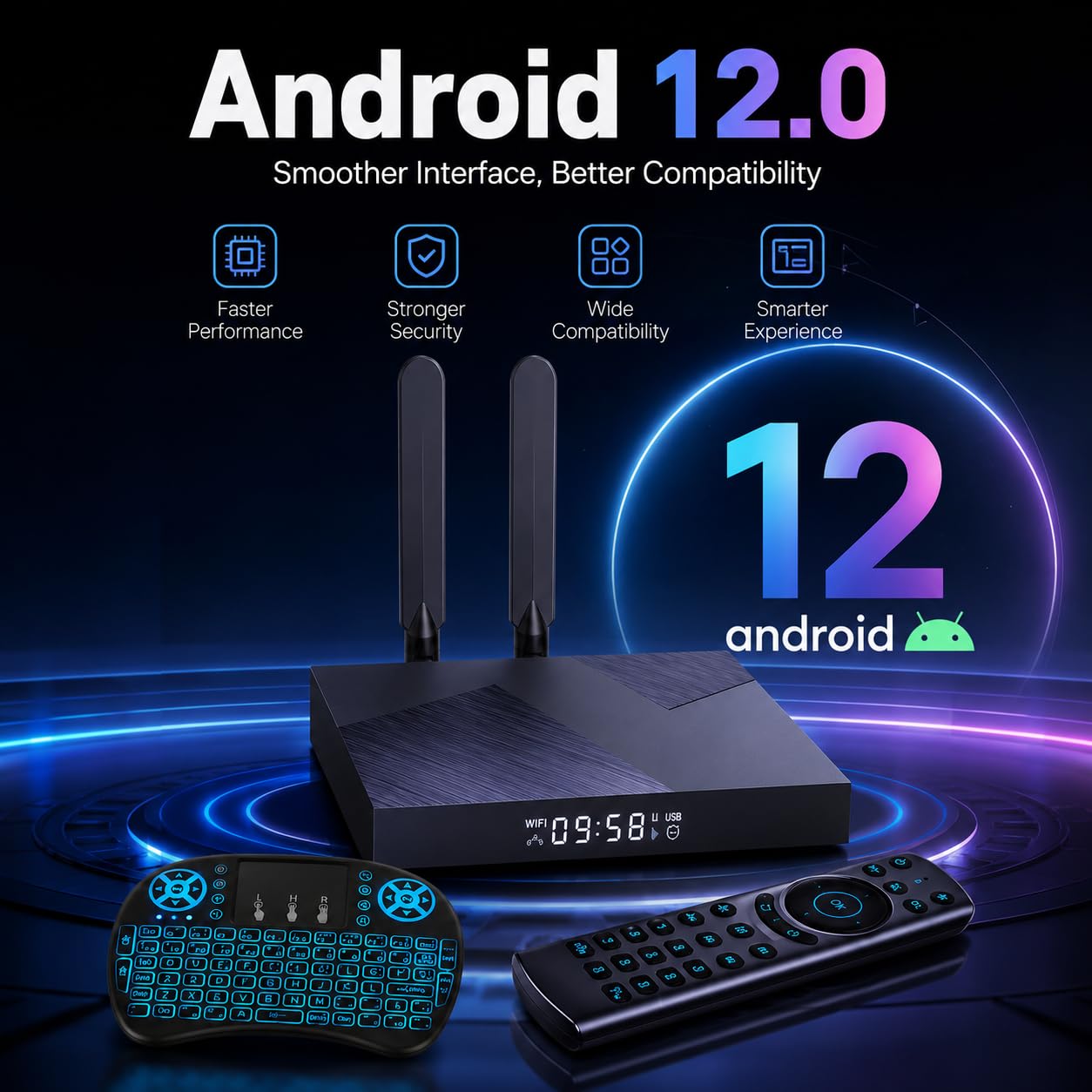 Android TV Box, RK3588 Octa-Core, 8 GB RAM, 64 GB ROM, WiFi 6, Bluetooth 5.0, strumieniowanie 8K/4K, USB 3.0, inteligentny odtwarzacz multimedialny do domowej rozrywki
