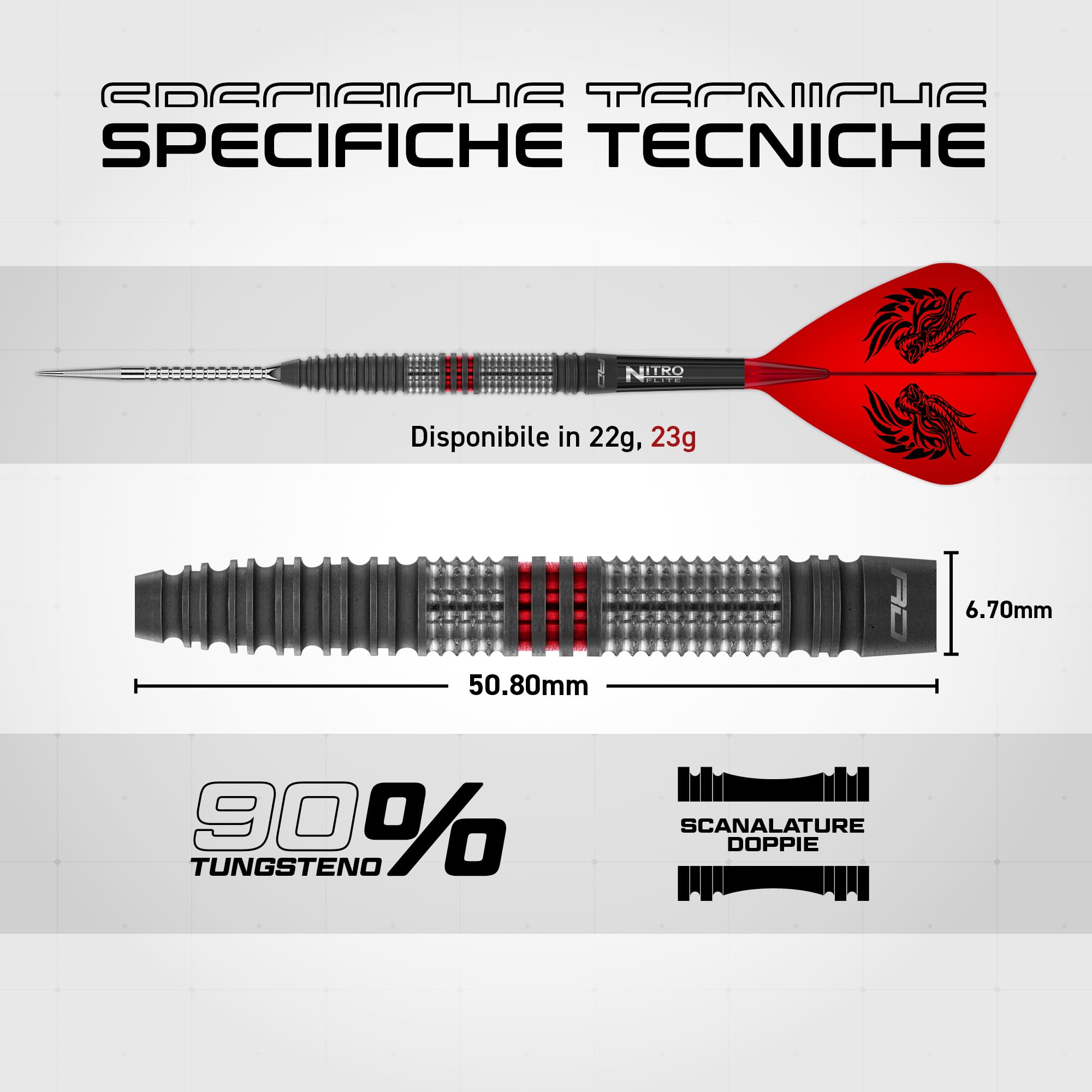 RED DRAGON Jonny Clayton Hiraeth - Set di freccette professionali originali e punti di commutazione alimentati da Winmau | Set di freccette professionali al 90% in tungsteno con alette e aste