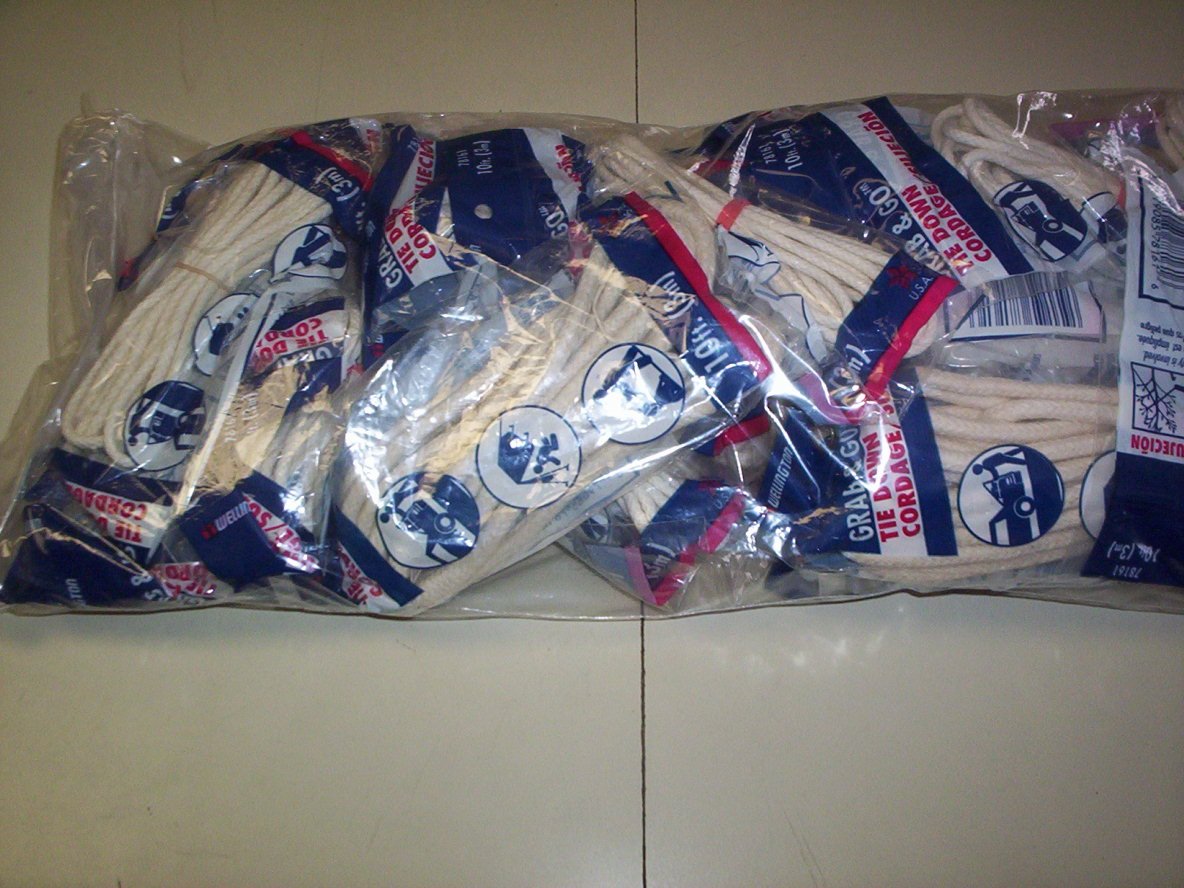 Grab and Go Tie Down Cotton Rope - 10ft in each bag - 20 Bags