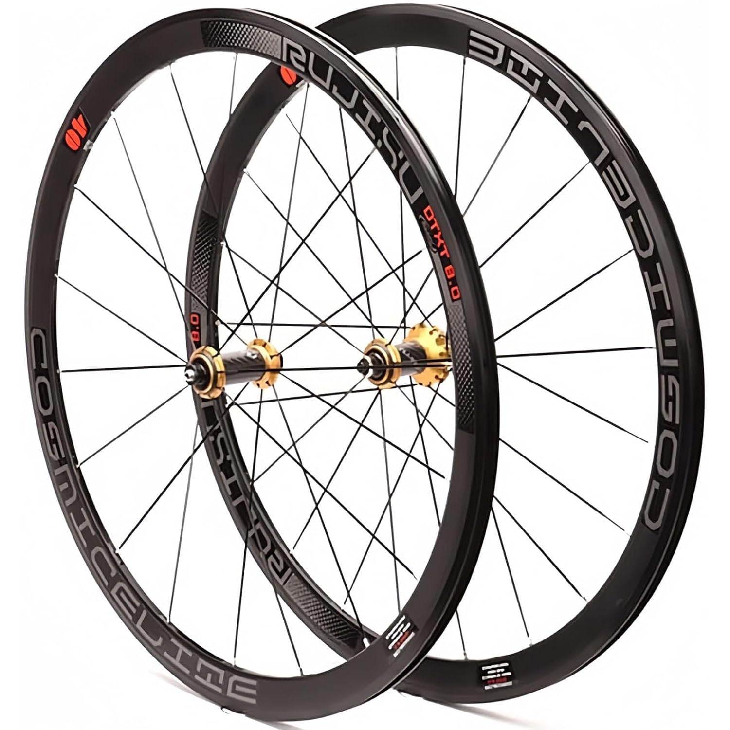 ZXGSXIOU 700C Bicycle Front and Rear Wheel Carbon Road Bike Wheelset with 40mm Deep Cover V/C Brake Rim Sealed Bearing