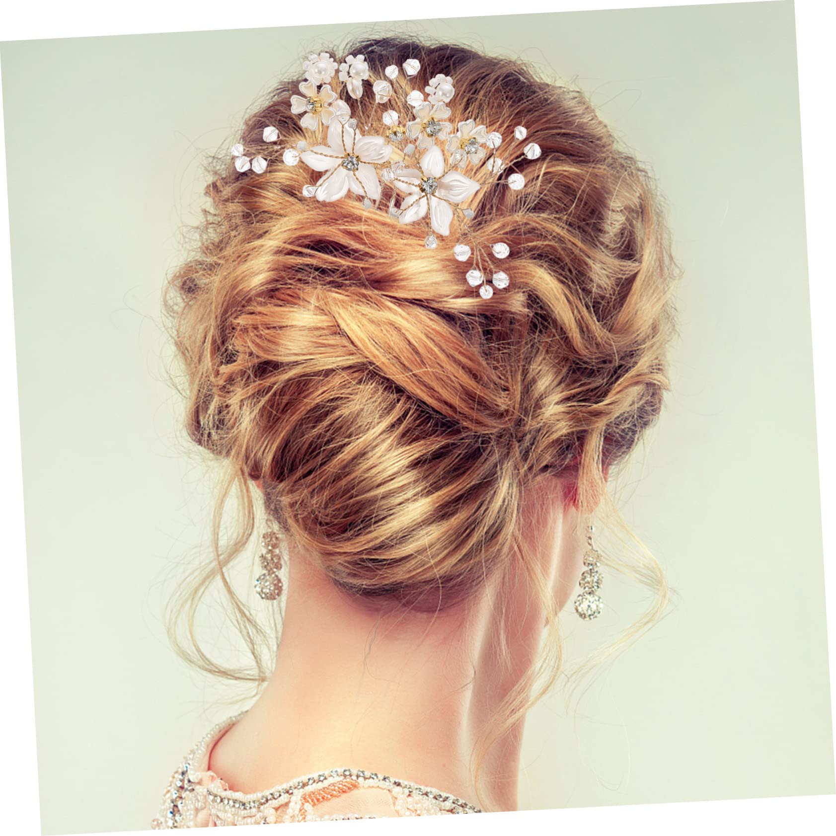 FRCOLOR 18 Stk Braut Hochzeit Tiara Haarkämme Aus Kristallperlen Haarseitenkammclips in U-form Braut Haarnadeln Strass Schmuck Brautjungfer Kupferdraht Europäisch Und Amerikanisch