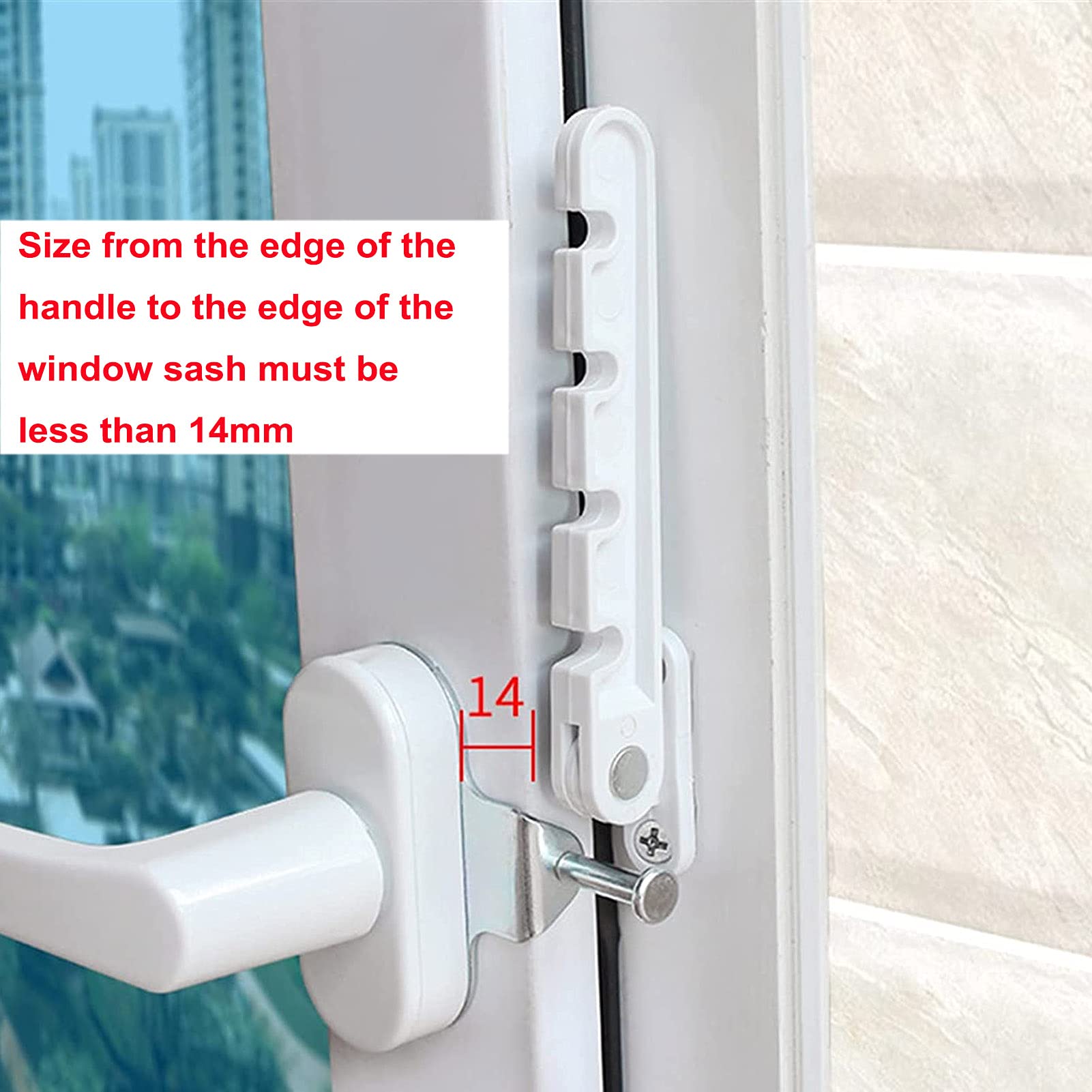 Serratura di sicurezza, limitatore di finestra ant Window Restrictor Security Lock,Child Window Limiter 2/3 Pcs for UPVC Windows Ventilation Restrictor,Baby Safety Lock Adjustable (1 Set)(4 Set)