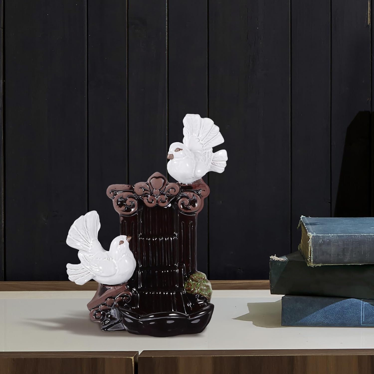 Operitacx Ceramic Backflow Incense Burner Waterfall Decorative Incense Holder for Home Aromatherapy Sage Stick Burning Desktop Censer Ornament