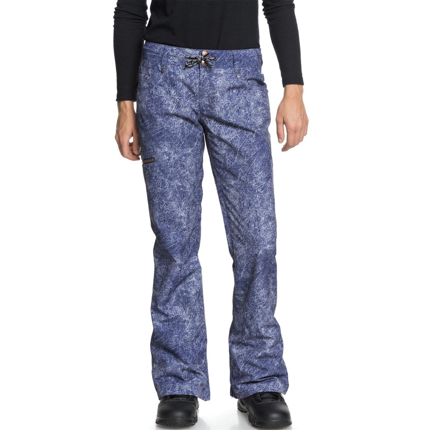 DC Apparel Women's Viva Snow Pant, Dark Blue Acid wash Denim a, S