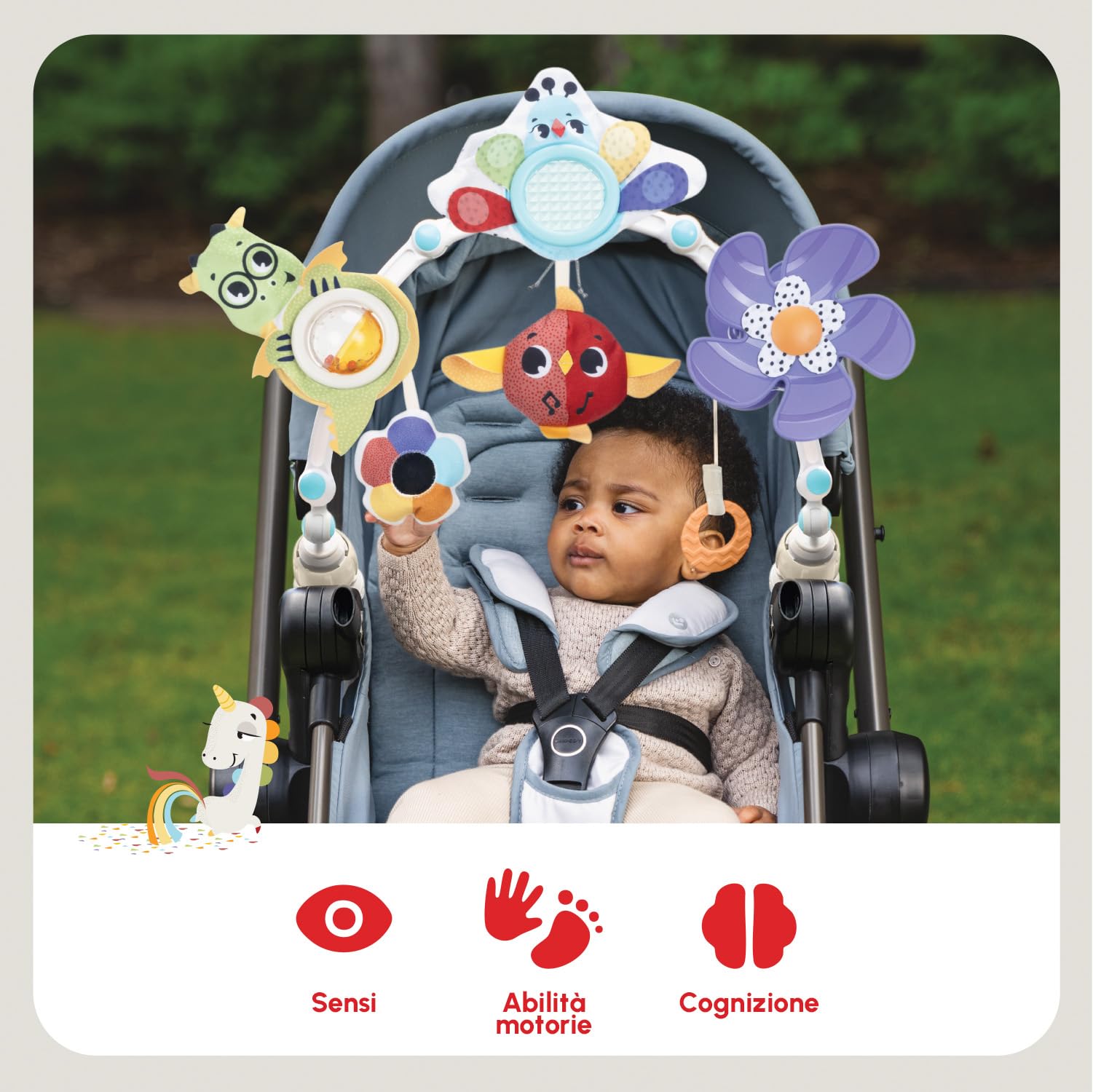 Tiny Love Born To Party Arco Gioco Passeggino con Clip Aggancio Universale, giostrina passeggino neonato, Compatibile con Passeggini, Gioco Educativo per Bambini, Collezione Born To Party - 4