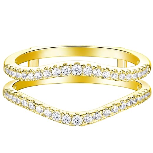 Cubic Zirconia Curved Wedding Band