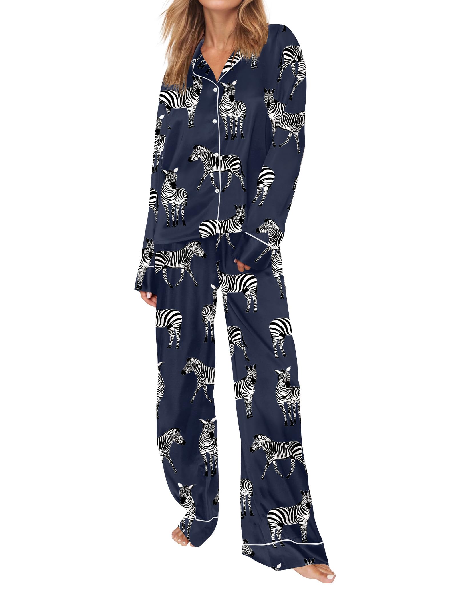 SHESHOW Tiger Print Satin Set