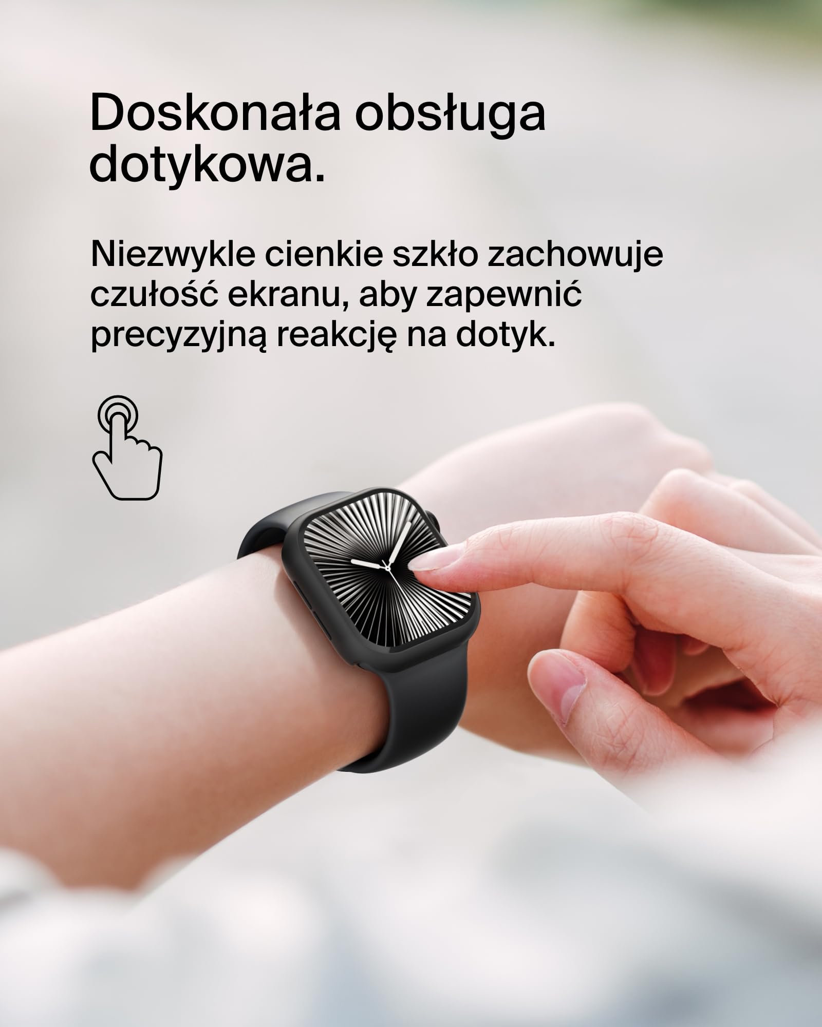 Belkin ScreenForce TemperedCurve Etui na Zegarek Apple Watch Series 10 (46mm), osłona ekranu 2 w 1 zapewniająca ochronę 360˚, szkło hartowane do Apple Watch 46mm – czarna