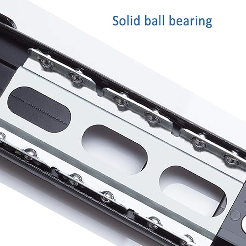 Miniatura 4 de 1 par de corredores de cajones de extensión completa de 3 secciones de acero galvanizado, deslizadores de cajón con rodamiento de bolas, con