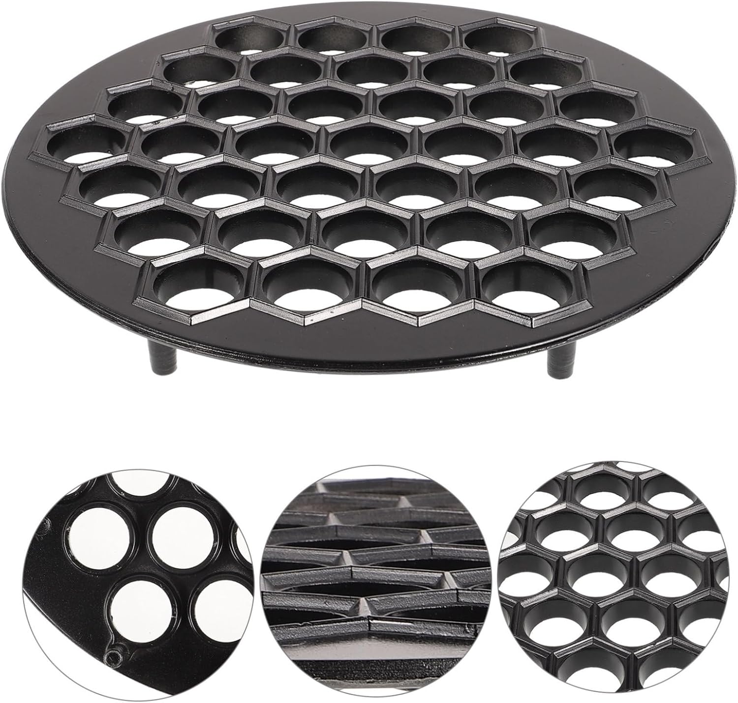 Cabilock 37holes Dumpling Maker Zinc Alloy Mold for Cooking Makes Dumplings Simultaneously Easy Storage Kitchen Accessory Black