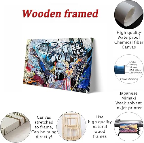 Miniatura 6 de MF Doom - Póster de rap hip hop con diseño de graffiti en lienzo para pared sala de estar dormitorio decoración de pared 12 x 18 pulgadas marco de