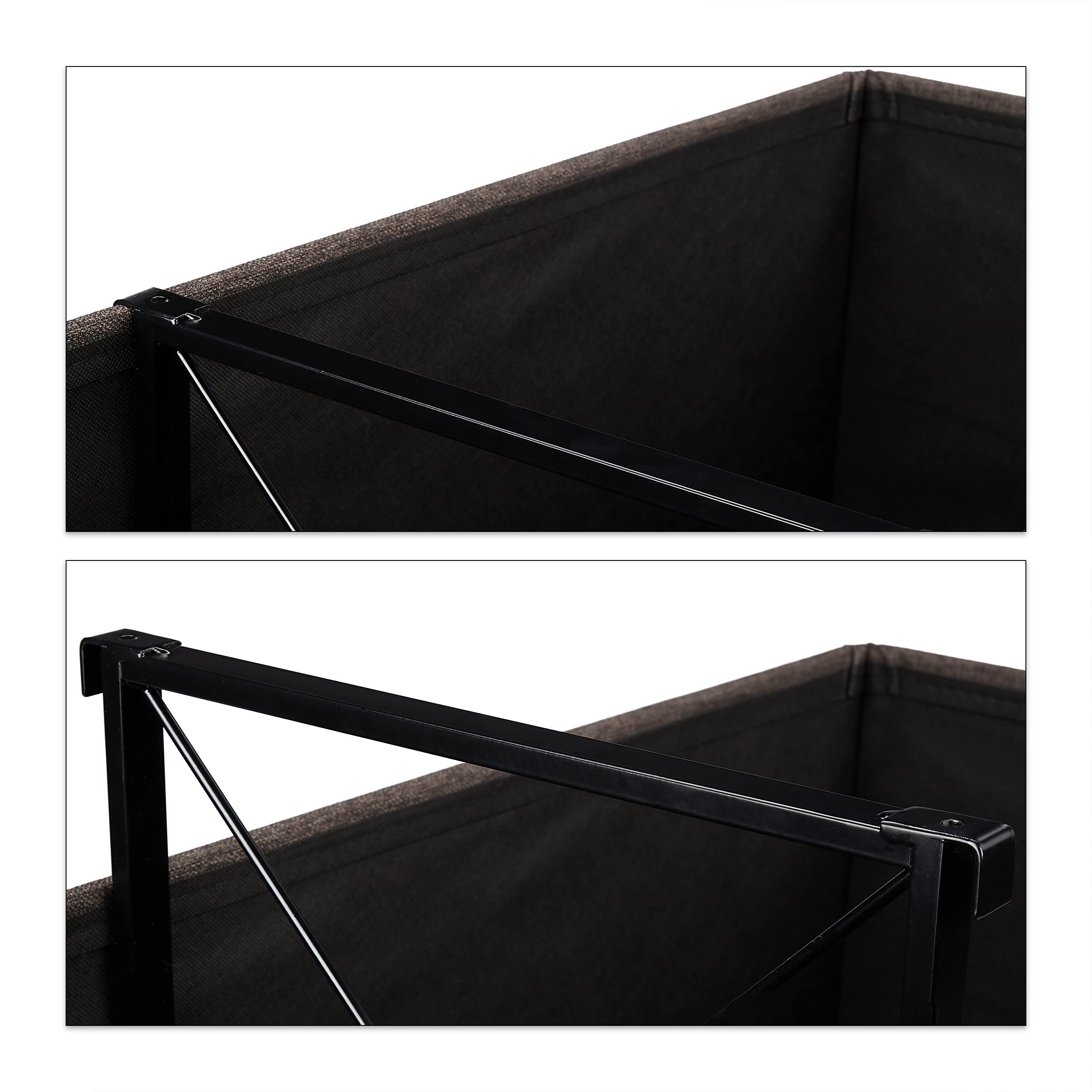 Relaxdays Baúl Almacenamiento con Divisor, Banco Puff Almacenaje, Tela-DM, 120 L, 1 Ud., 38,5 x 110 x 37,5 cm, Marrón