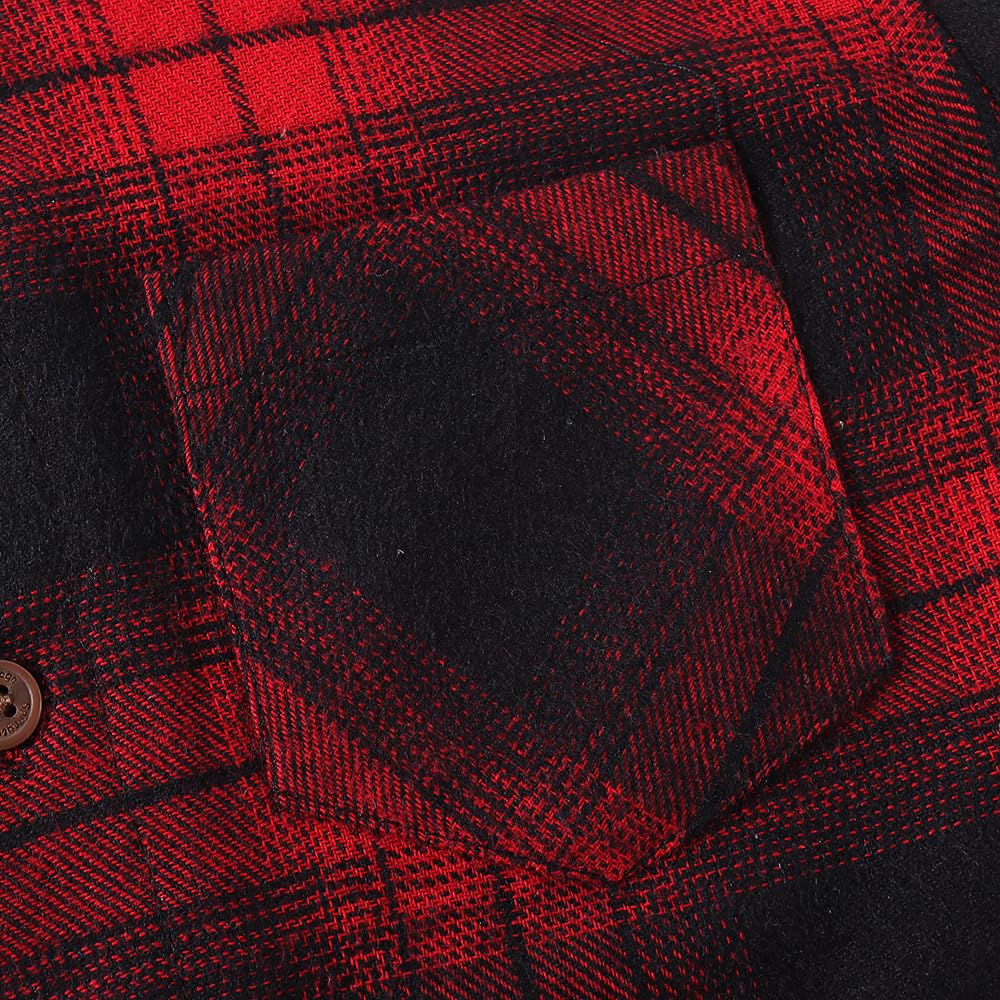 Spring&Gege Jungen Langärmliges Kariertes Button-Down Flanellhemd für Kinder