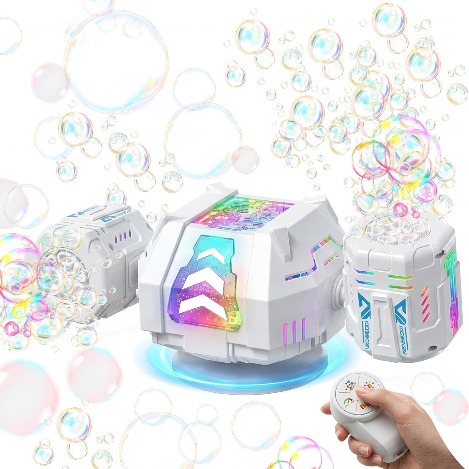 Photo 1 of Fitrobust Rechargeable Dual-Nozzle Bubble Machine