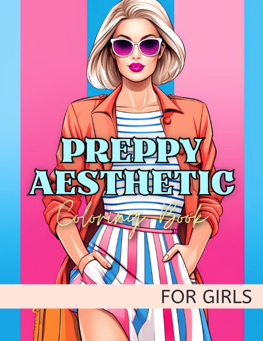 Pretty in Preppy: Aesthetic Coloring Book for Girls, Teens, and Twenties: 44 High-Quality Images for Trendy Relaxation and Creative Expression