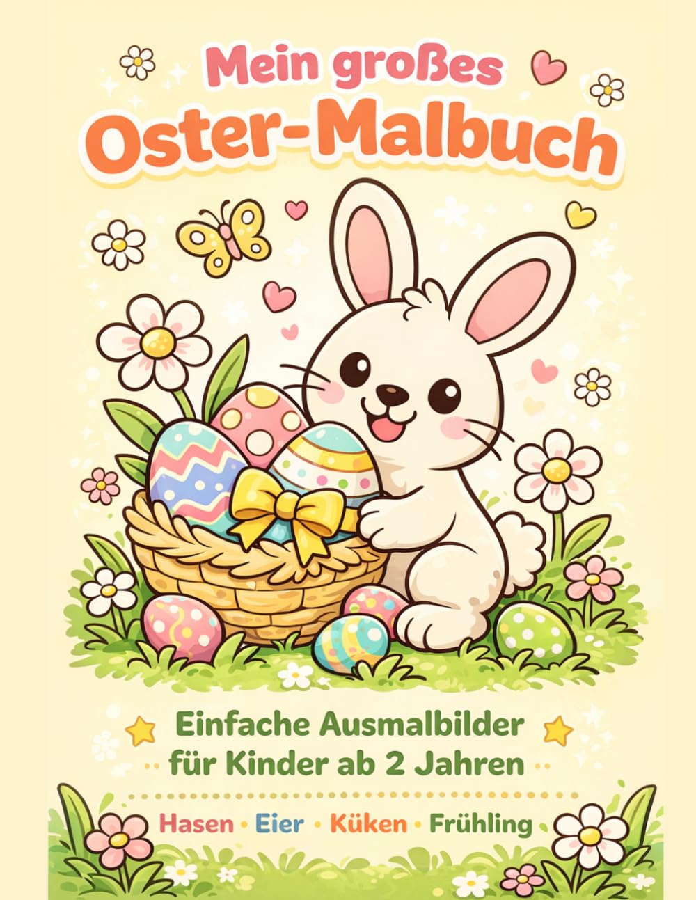 Mein großes Oster-Malbuch: Einfache Ausmalbilder für Kinder ab 2 Jahren: Das große Oster-Ausmalbuch für Kinder ab 3 Jahren: Mit Ostergeschichten und vielen Ausmalbildern