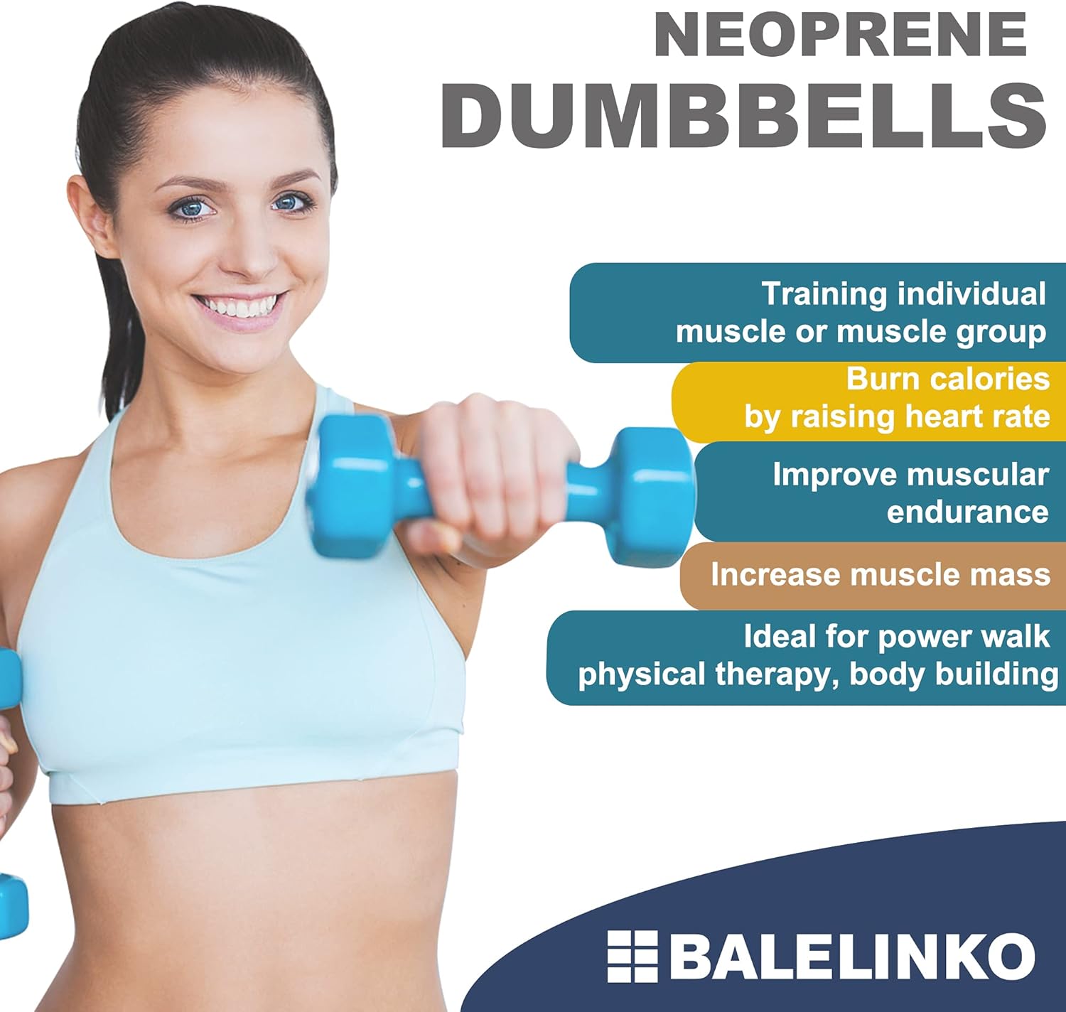 Balelinko Home Gym Equipment Workouts Strength Training Weight Loss Pilates Weights Yoga Sets Weights for Women, Men, Seniors and Youth - Image 4
