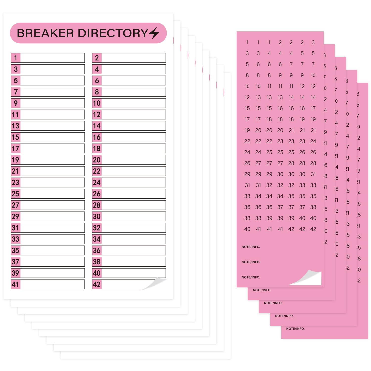 STARLIBOO 16 Sheets Breaker Panel Labels, Electrical Box Sticker Numbers Breaker Panel Labels, Waterproof Durable Self-Adhesive Electrical Stickers-