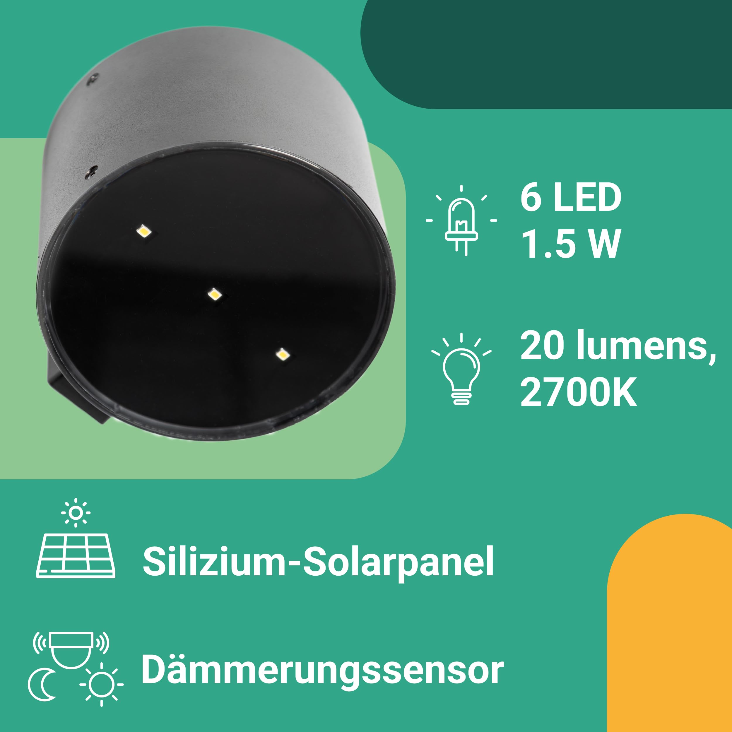 Proxinova Wandleuchte Aussen, Wasserdicht Stahl Zaun Beleuchtung, Kabellose Wand Beleuchtung Garten, Umgebungslicht Design, Einfache Montage, Weg Sensor Außenleuchte | Pack of 2