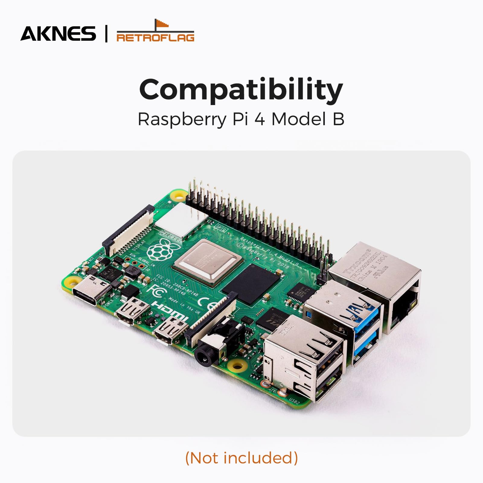 AKNES RetroFlag NESPi 4 Case, Raspberry Pi 4 Case with Safe Shutdown and Reset, Including 2.5’’ SSD Case, Cooling Fan and Heatsinks, for Raspberry Pi 4 Model B