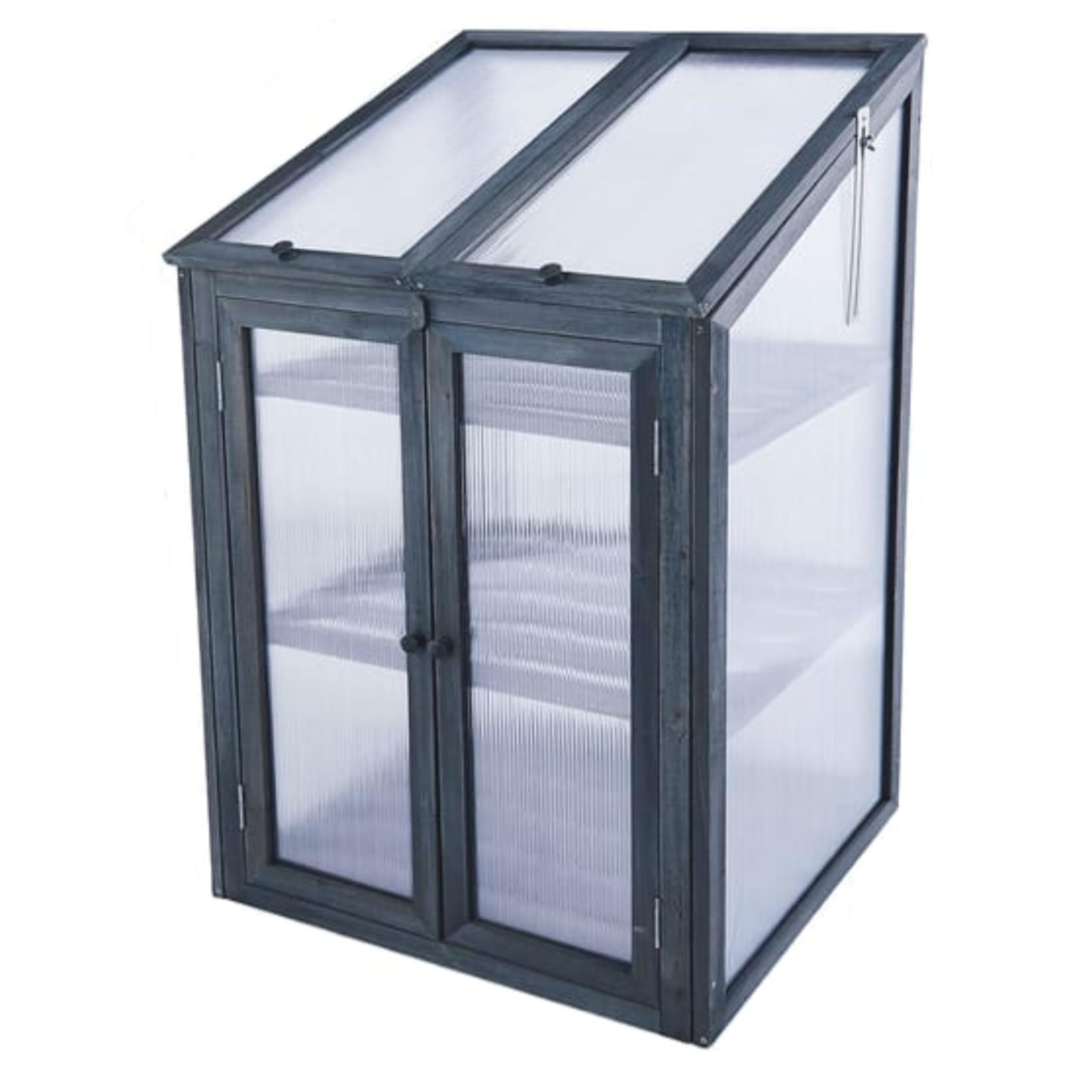 AAMEN 3 Tier Wooden Greenhouse, Portable Outdoor Vegetable Flower Plants, Cold Frame House Double Door and Lockable lid, Wooden Greenhouse for Garden Patio Balcony Backyard