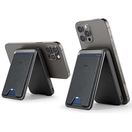 ESR MagSafe Battery Pack (HaloLock), 5,000mAh Power Bank Wallet with USB-C Cable, MagSafe Wallet and Adjustable Stand, MagSafe Portable Charger for iPhone 14/13/12 (Except 13/12 Mini), Midnight Black