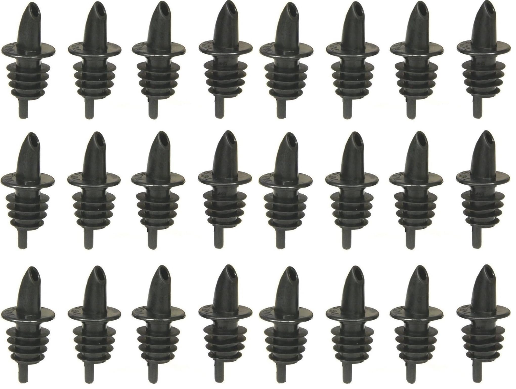 Tablecraft Free Flow Pourers, 2.5 x 1.25 Inch, Black, 12 Count, (Pack of 2)