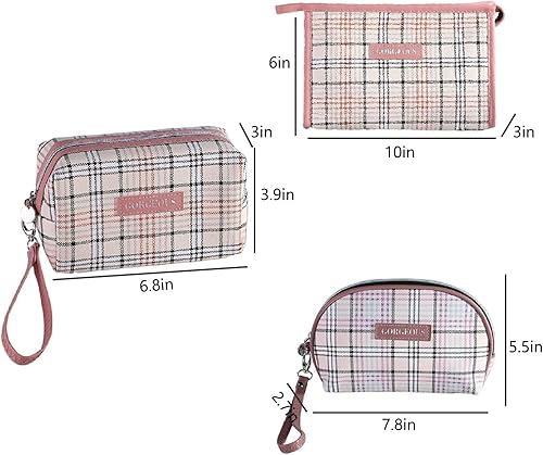 Miniatura 4 de Bolsa de maquillaje para monedero con cremallera de poliuretano para viajes, bolsa de cosméticos para mujeres y niñas, portátil, resistente al agua,