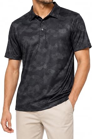 PGA TOUR Mens Polo Shirts Short Sleeve Lightweight Performance Moisture Wicking Dry Fit Polo Shirts for Men, Golf Tees