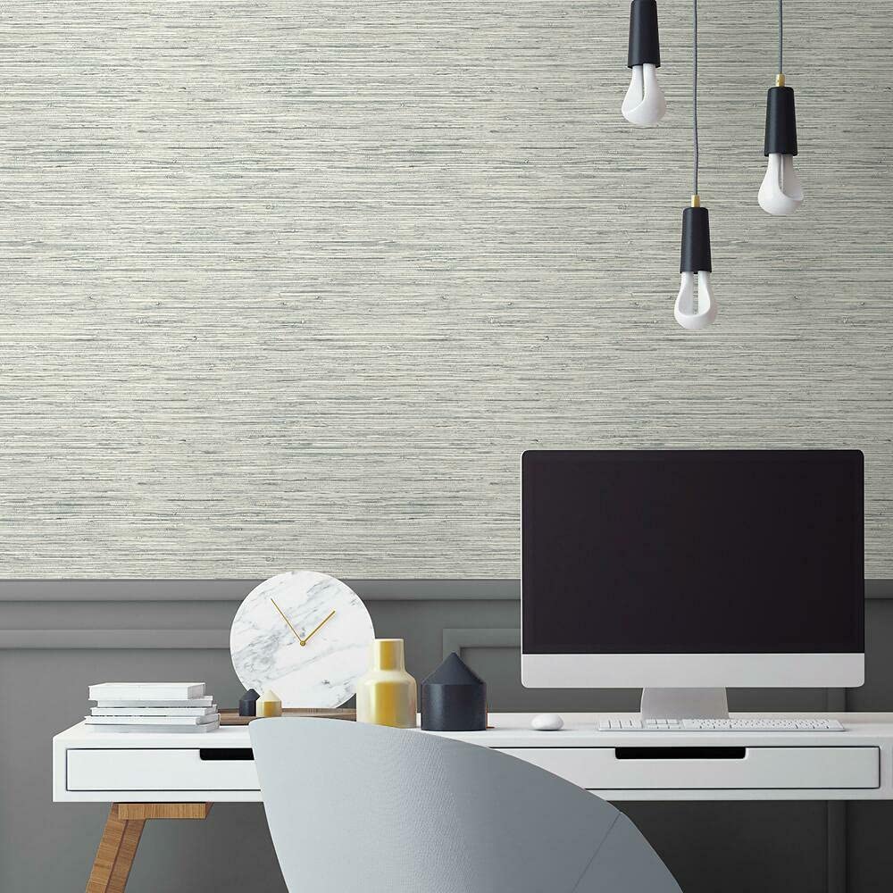 RoomMates RMK11078WP Light Gray Faux Grasscloth Non Textured Peel And roommates-rmk11078wp-light-gray-faux-grasscloth-non-textured-peel-and
