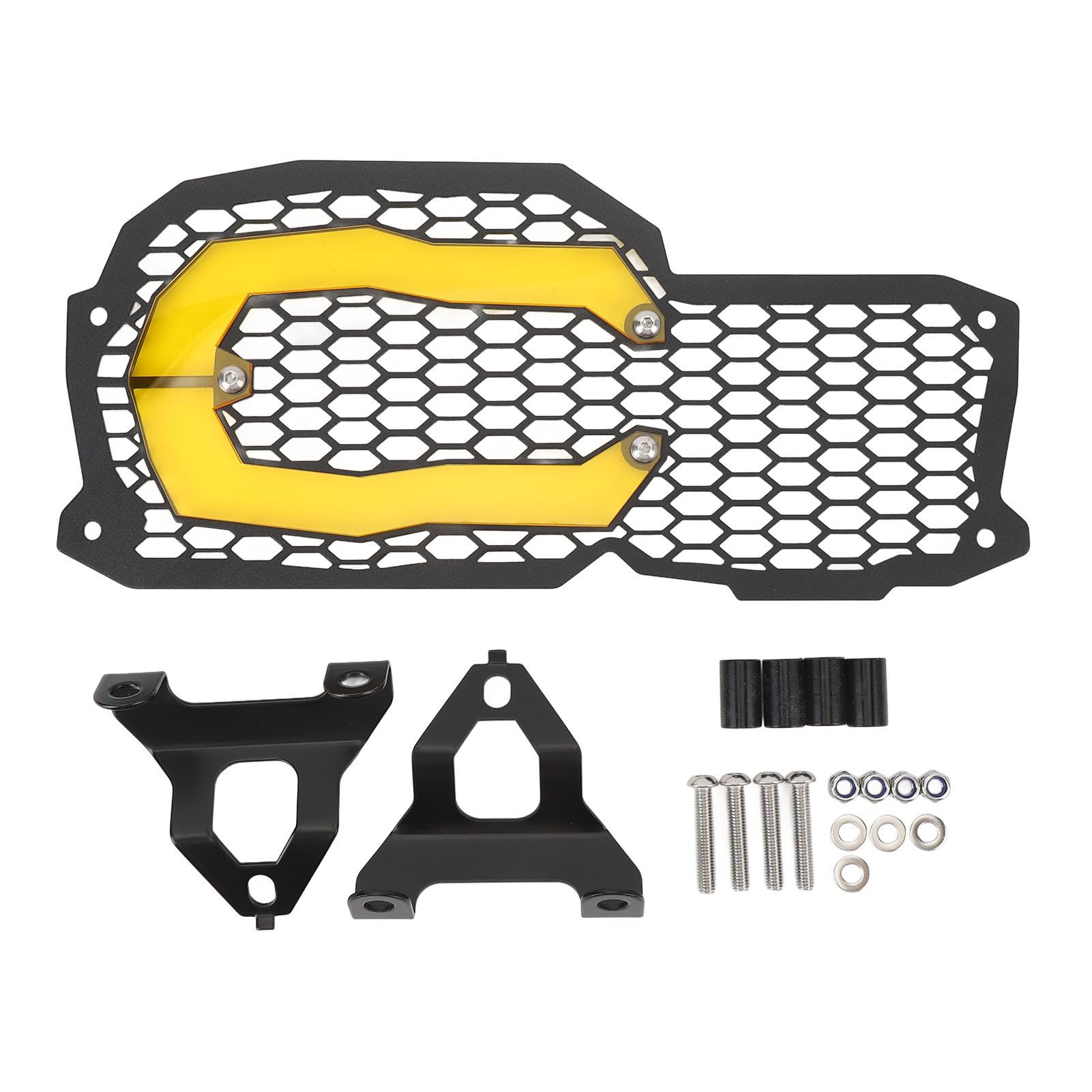 AMONIDA Edelstahl-Motorrad-Scheinwerferschutz, Langlebig, Einfache Installation für F800GS, F700GS, F800R (YELLOW)