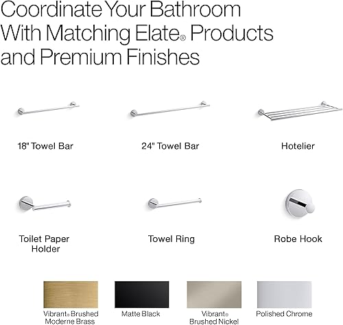 Miniatura 6 de Kohler 27287-CP Elate Toallero de 24 pulgadas, cromo pulido