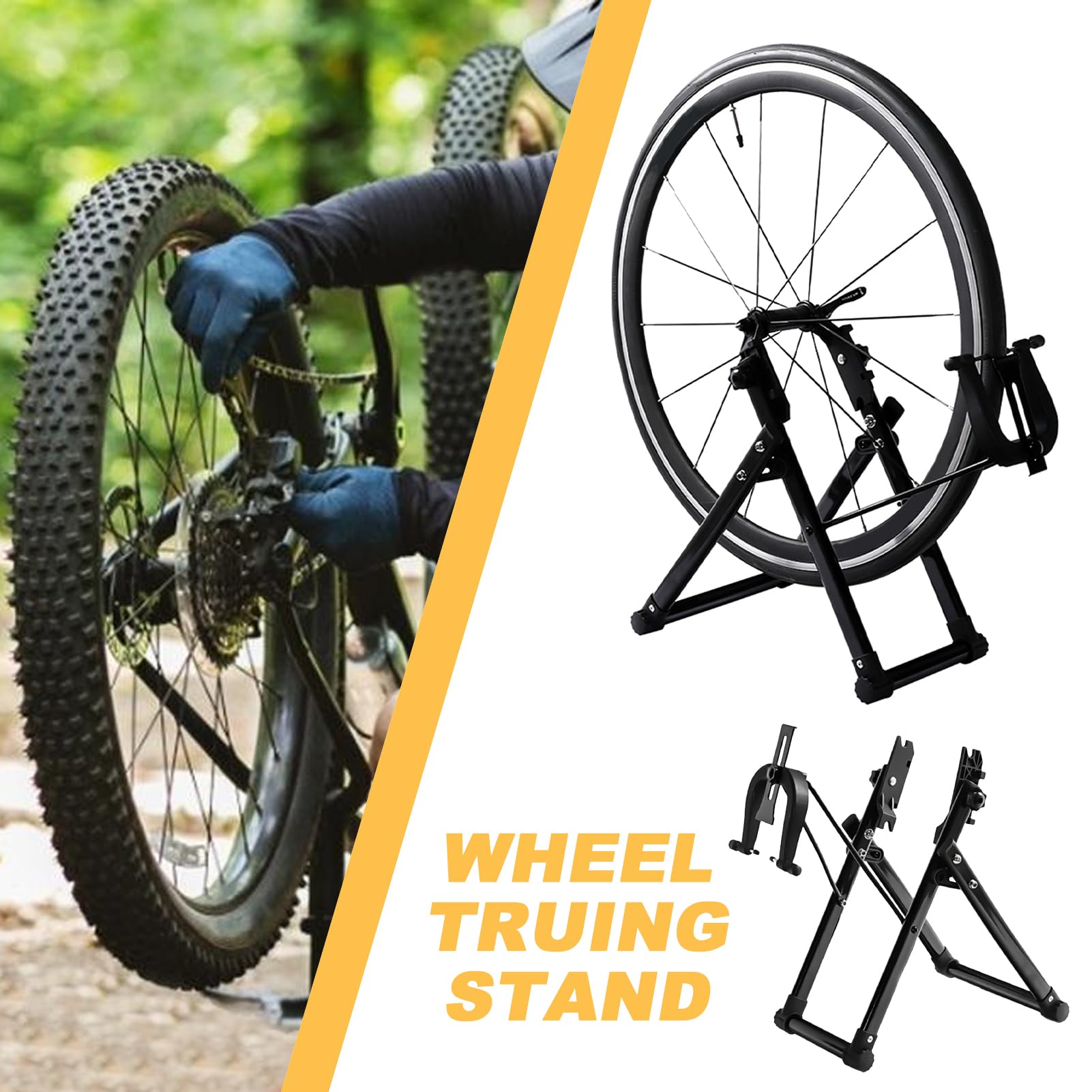 Centrador de ruedas, Centrador de ruedas de aleación de aluminio, Mecánico, Rueda de bicicleta, Soporte plegable para bicicletas de montaña, Carreras, Bicicletas de carretera, Herramienta de centrado