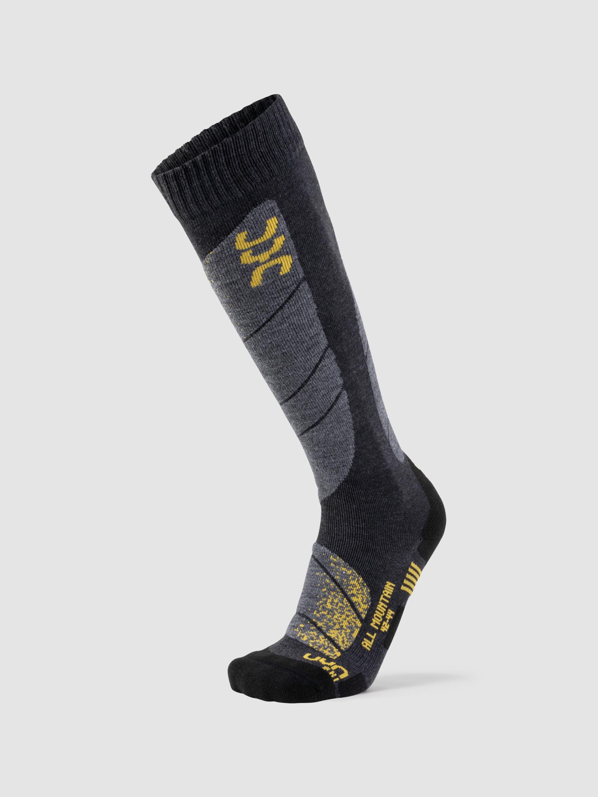 UYN męskie skarpety narciarskie All Mountain szary grau (Anthracite Melange/Yellow) 42-44