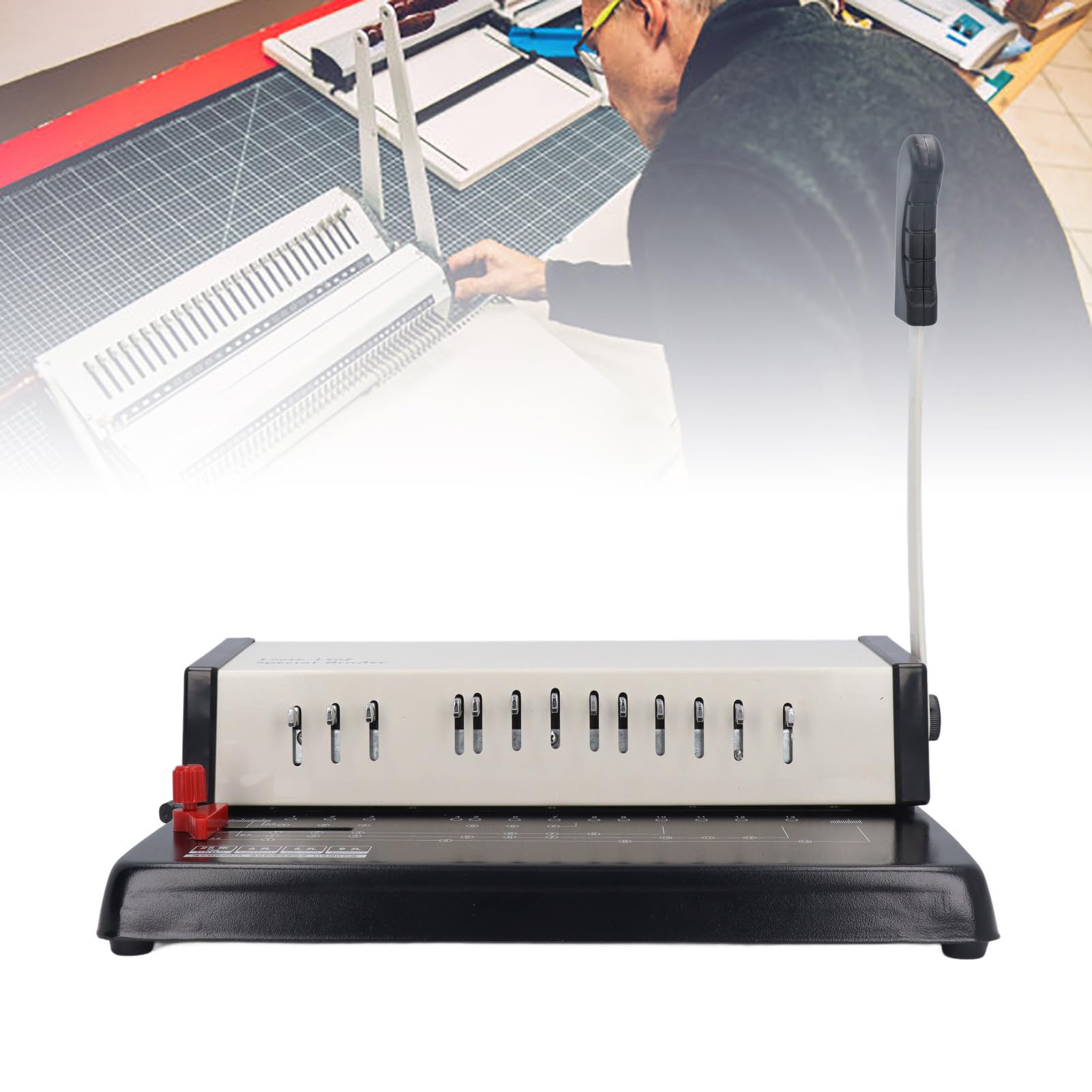 Rilegatrice manuale per libri, rilegatrice a spirale multifunzionale per casa, ufficio, scuola, formato A4, A5, A6, 13 fori rotondi, ferramenta in plastica
