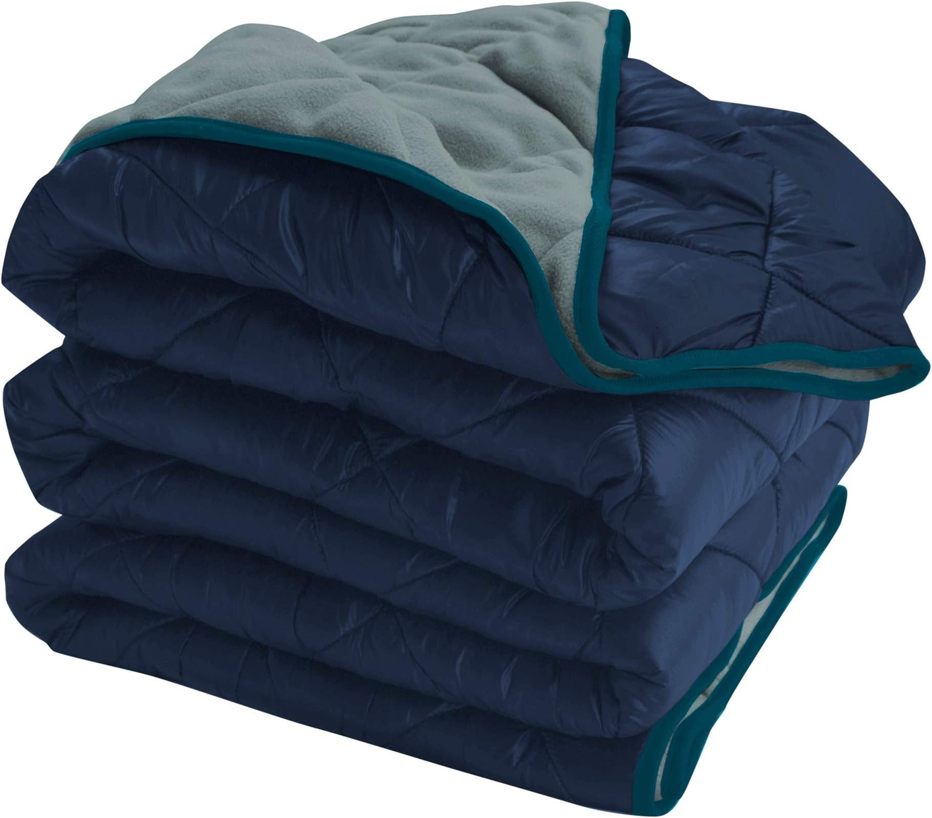 Lightspeed OutdoorsRugged Puffy Blanket | Outdoor Blanket with Soft Quilted Shell & Polar Fleece Interior | Outdoor Water Resistant Blankets for Camping, at Home or Sporting Events | Deep Space/Gray