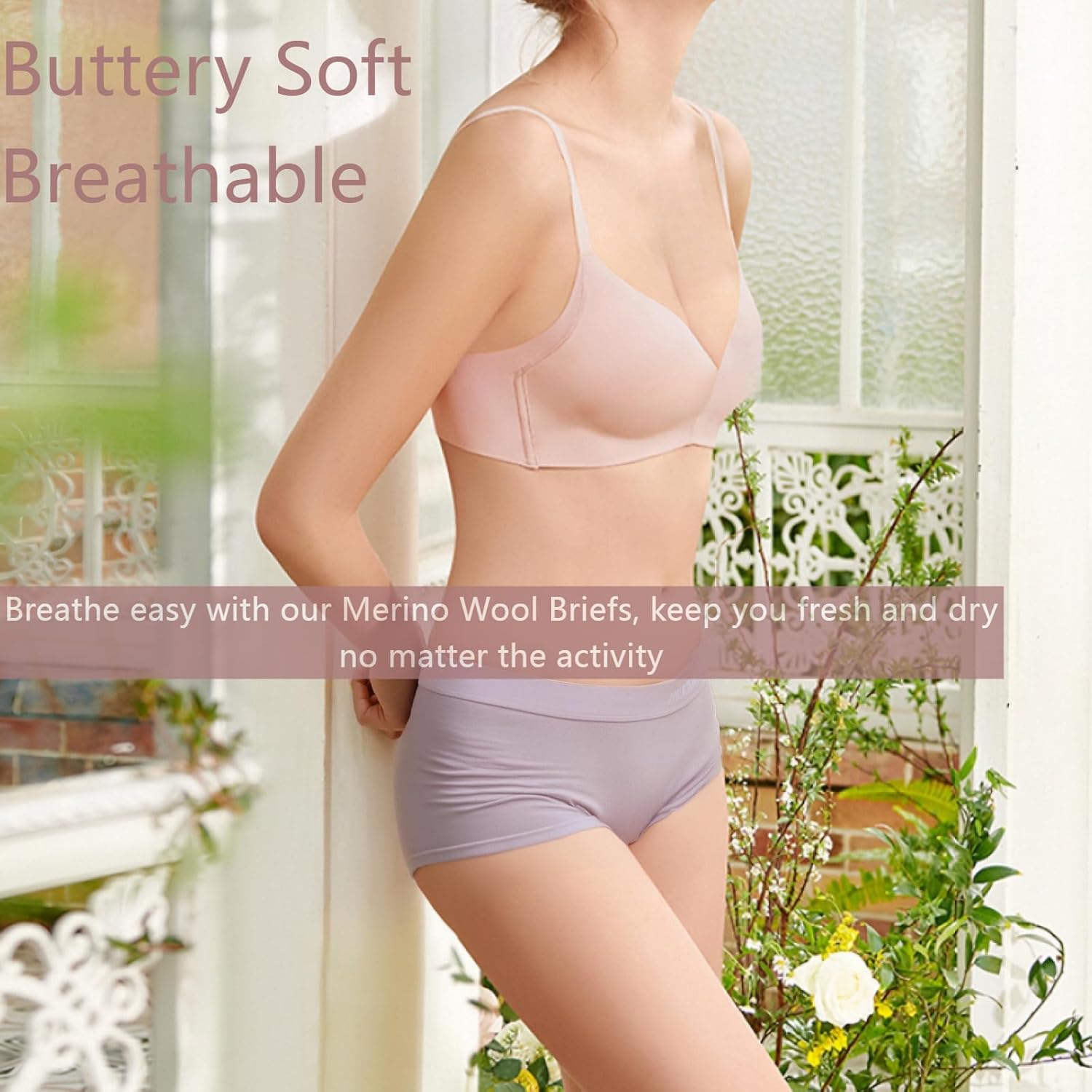 MERINNOVATION 100% Merino Wool Boxer Briefs for Women - 2 Packs Everyday Breathable Anti-Odor Womens Boyshorts Underwear - Image 5