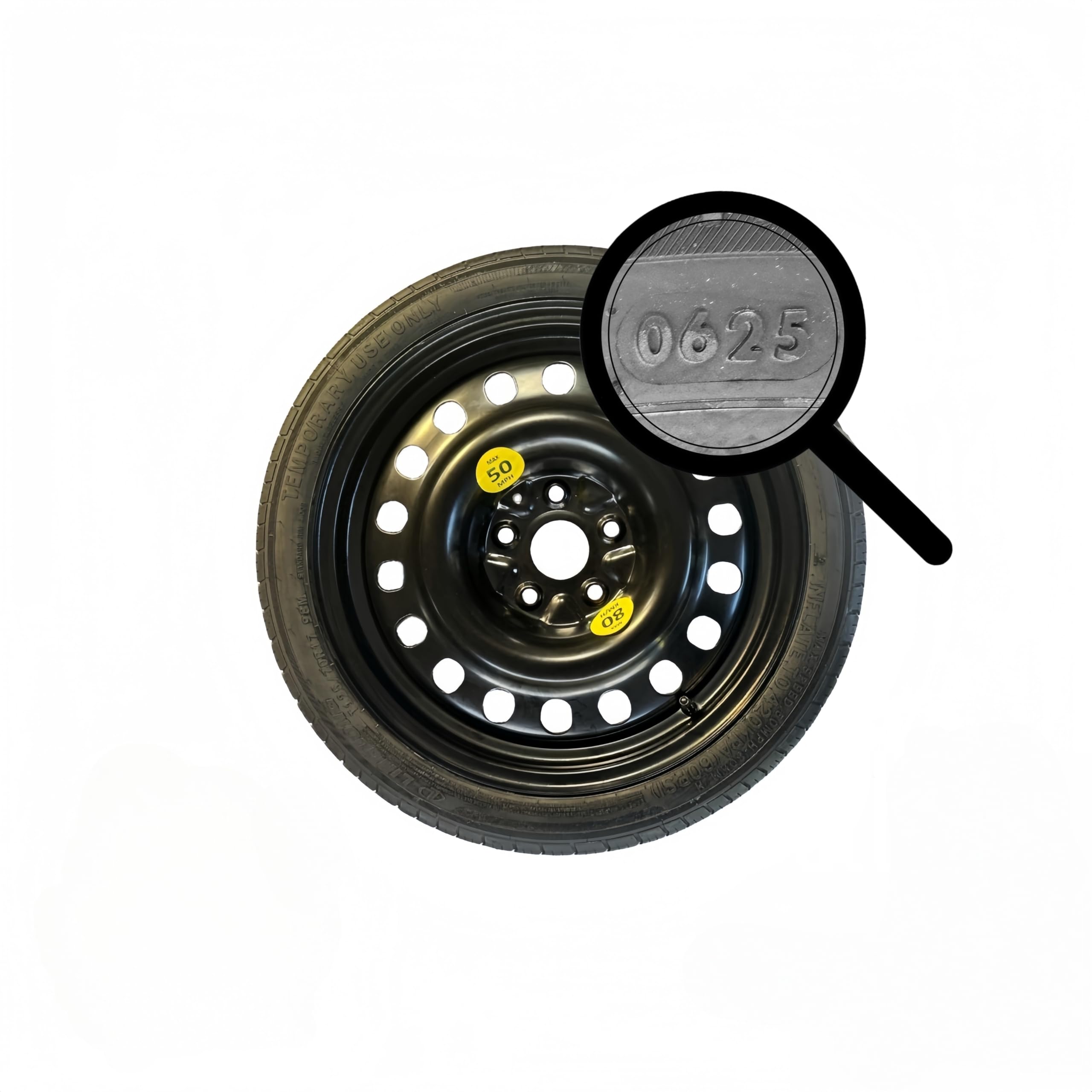 Ersatzrad, 45,7 cm (18 Zoll), passend für VW T-Roc, Golf 125/70R18 OE