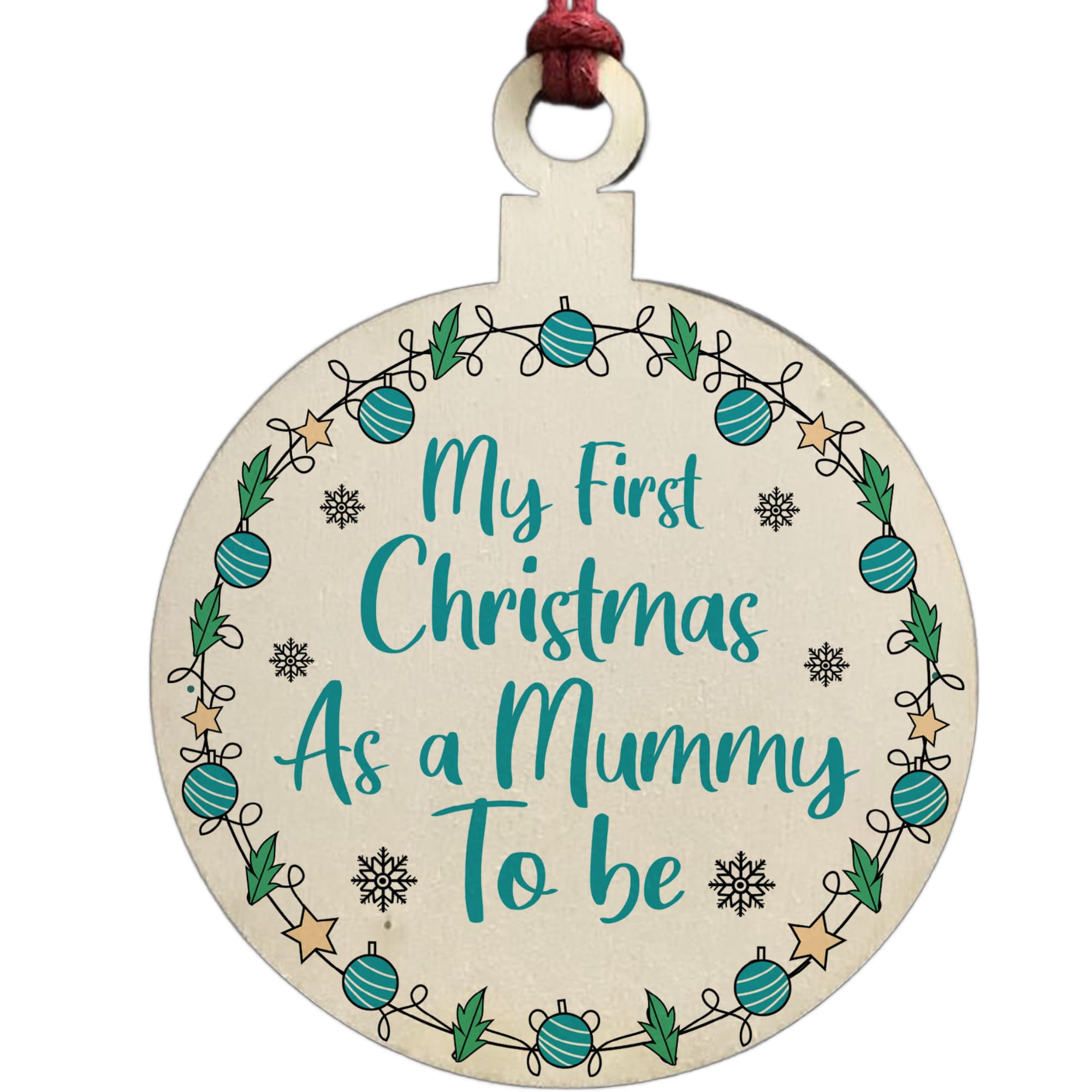 Red Ocean Mummy To Be Christmas Bauble Tree Decoration Gifts For Mum Newborn Baby Gift