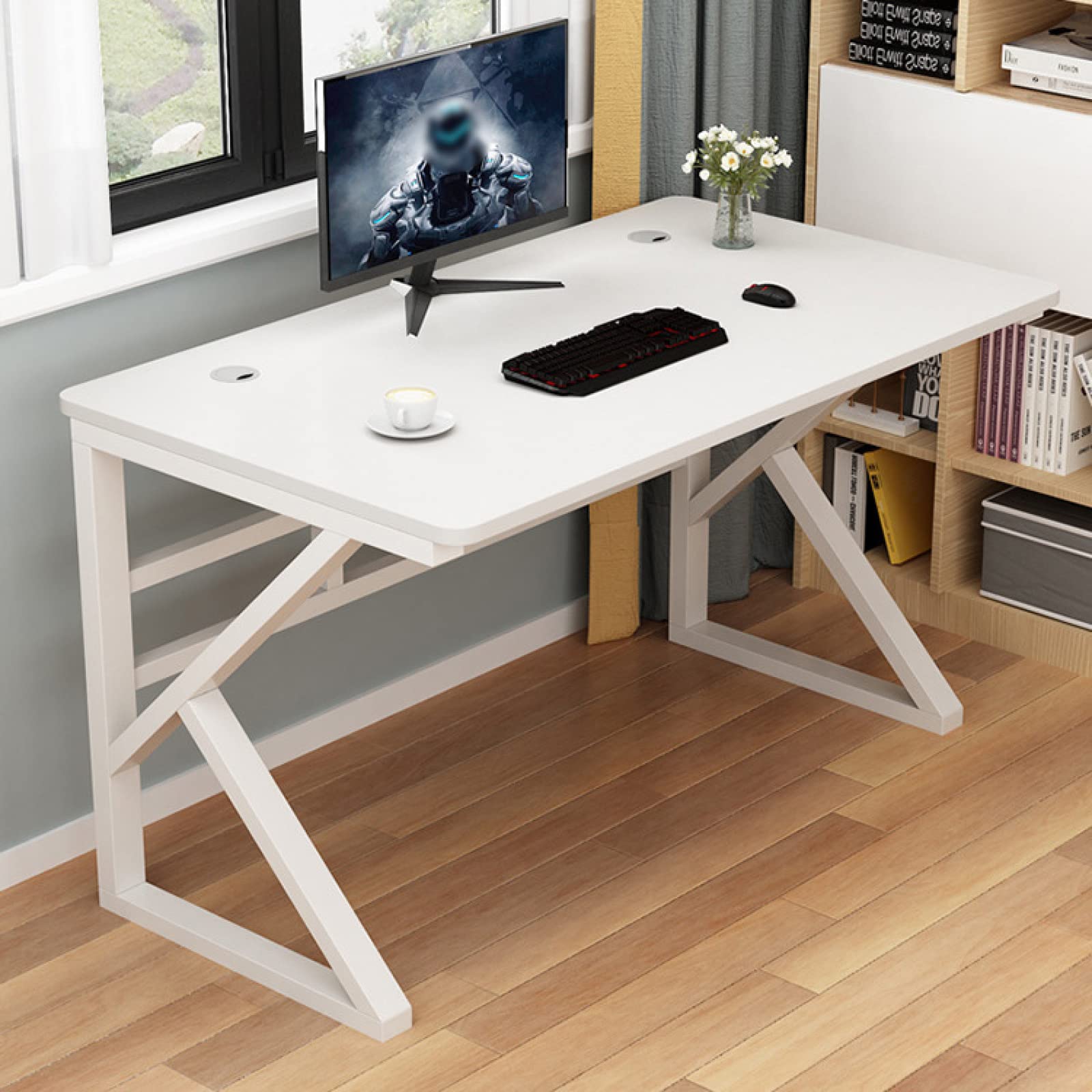 モダン ホワイトデスク Amazon | シンプルでモダンなコンピューターデスク、大型