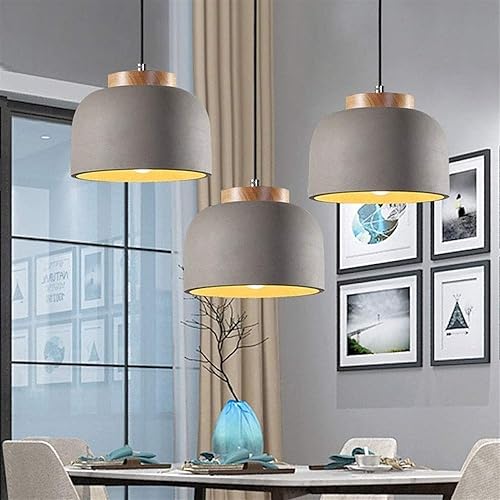 Miniatura 2 de Candeleros, Luz Colgante de Tazón de Cemento de Retro Industrial, Lámpara Colgante de Techo Creativo Sólido de 1 Luz, Iluminación de Arte