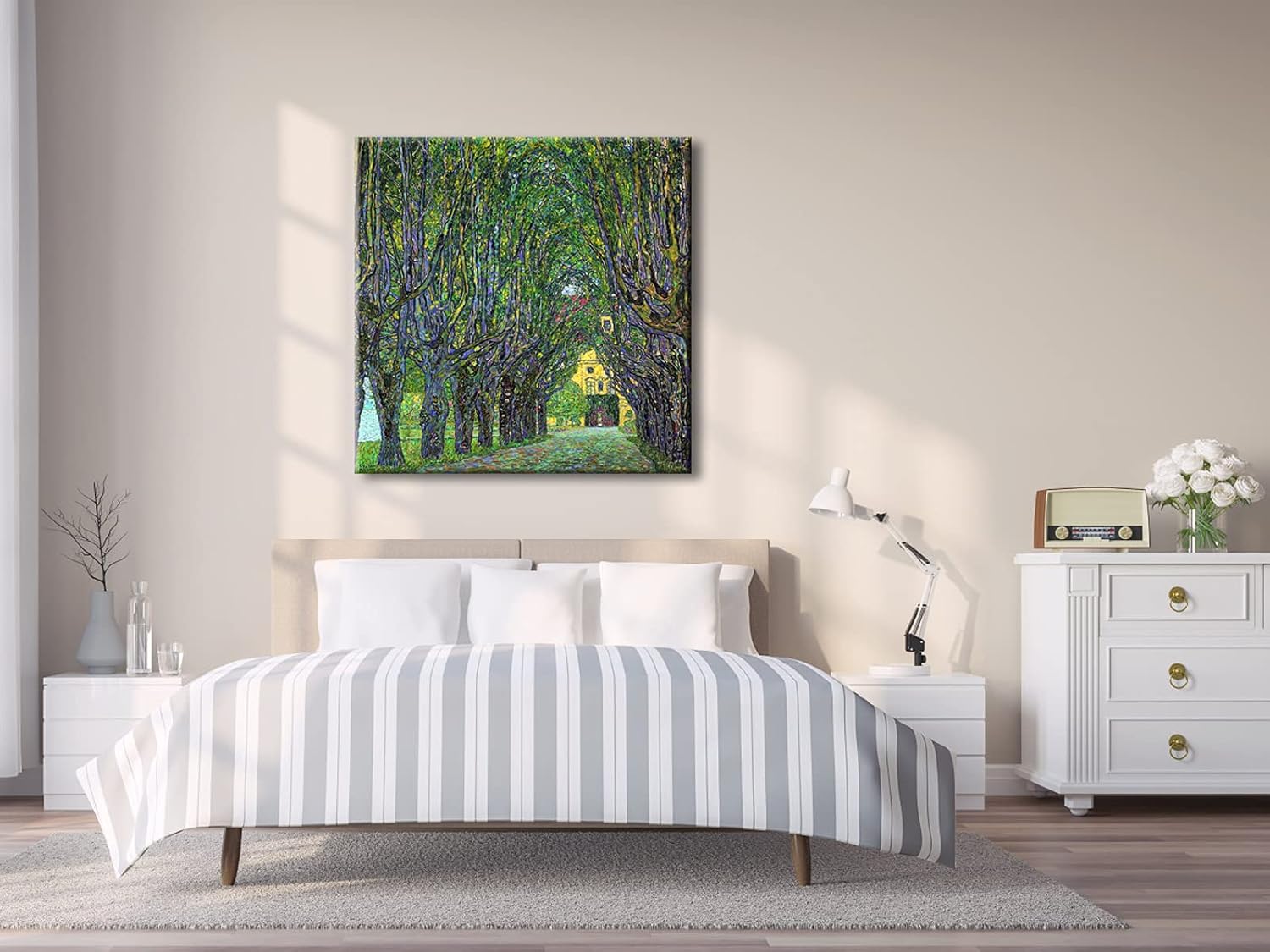 Wieco Art Avenue in Schloss Kammer Park, 1912 by Gustav Klimt Famous Paintings Reproduction Abstract Canvas Prints Artwork for Wall Decor Classic Canvas Wall Art