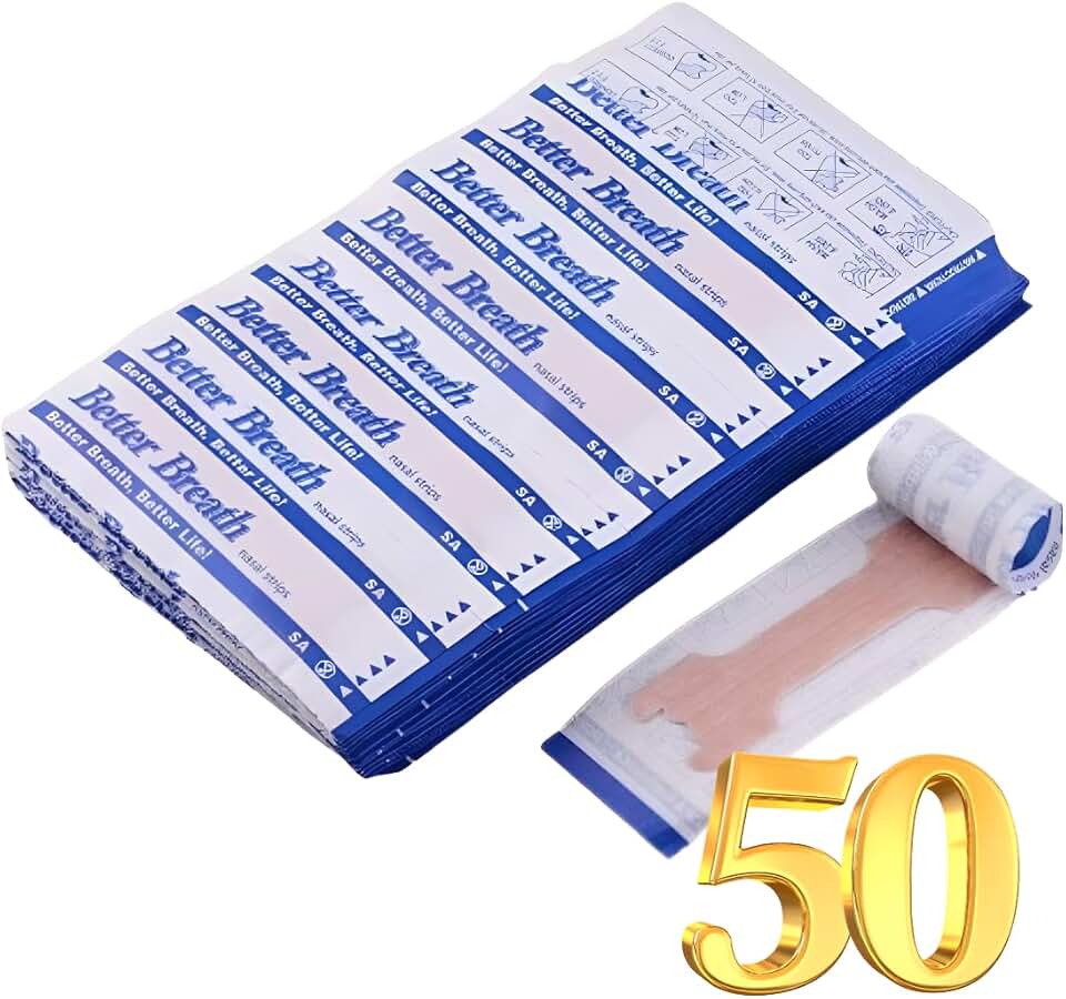 50 Unidades Dilatador Nasal Anti Ronco Tiras Nasais Adesivas Que Melhoram a Respiração Durma Melhor Respire Melhor (Grande 66x19mm)