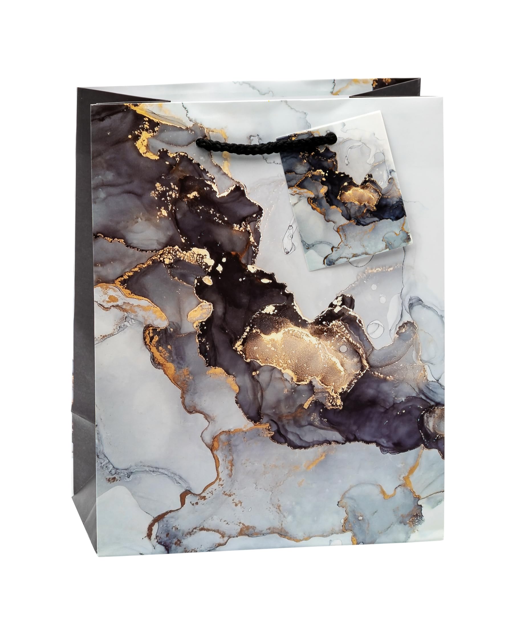 K3T 83016 Gift Bags Marble Pack of 12 Medium (H x W x D) 23 x 18 x 10 cm, Motif marble, 1 count (Pack of 12) - Image 3