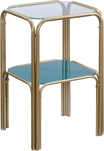 Sauder Mesa auxiliar Coral Cabo, L 15.98" x W 14.09" x H 24.21", Acabado Oro Satinado