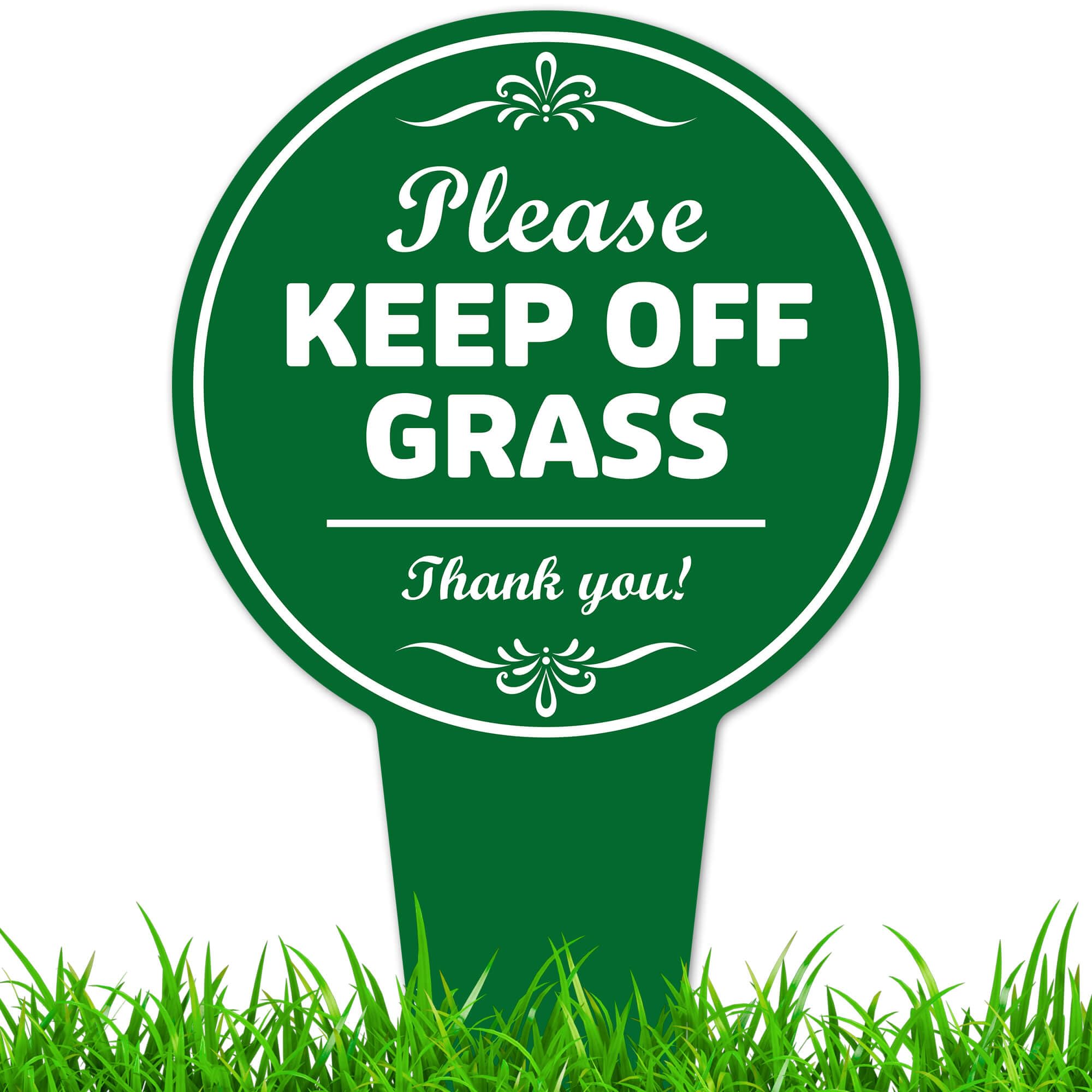 Please Keep off Grass Sign, 7x13, Heavy Duty Integrated Ground Stakes, Indoor/Outdoor Use, Rust Free Aluminum Composite, Made in USA by My Sign center-image-22