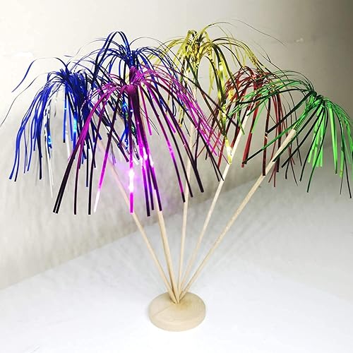 Miniatura 5 de Ergonflow - Púas de cóctel para fiestas de fuegos artificiales, 100 piezas de decoración de pasteles de fuegos artificiales, palillos de sándwich y